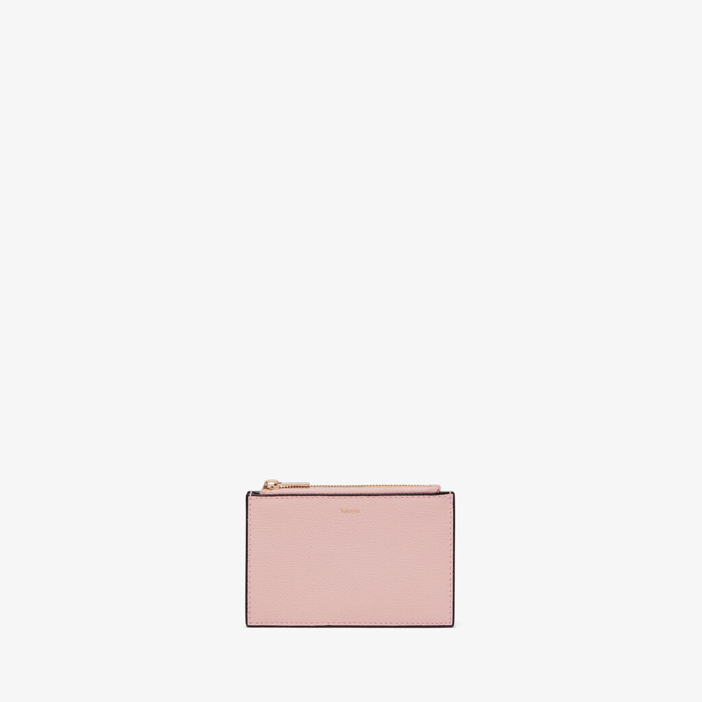 Valextra Portamonete compatto da Donna in Pelle Rosa | Valextra Saldi Di Fabbrica