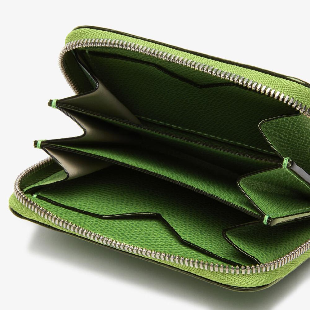 Valextra Portacarte da Donna in Pelle Verde | Valextra Zip Around Negozio