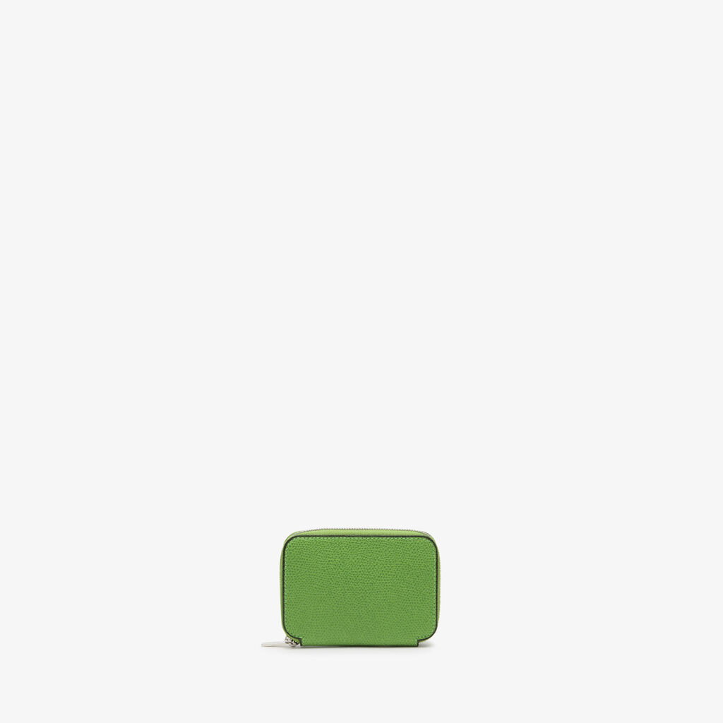 Valextra Portacarte da Donna in Pelle Verde | Valextra Zip Around Negozio