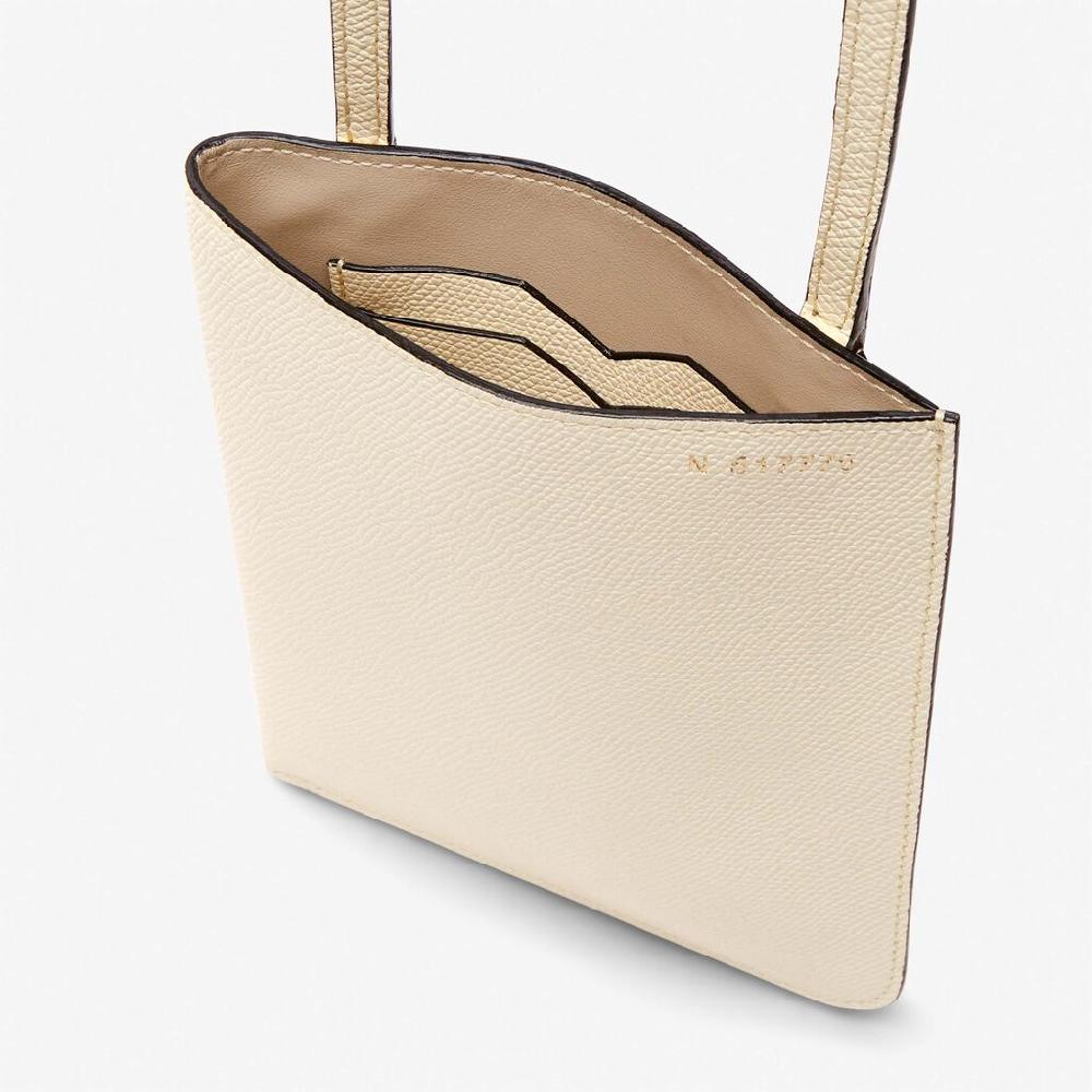 Valextra Borsa a tracolla sottile in Pelle Bianca | Valextra Soft Nuova