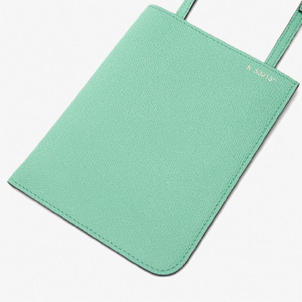Valextra Portadocumenti a tracolla in Pelle Verde menta | Valextra Soft Offerta natalizia