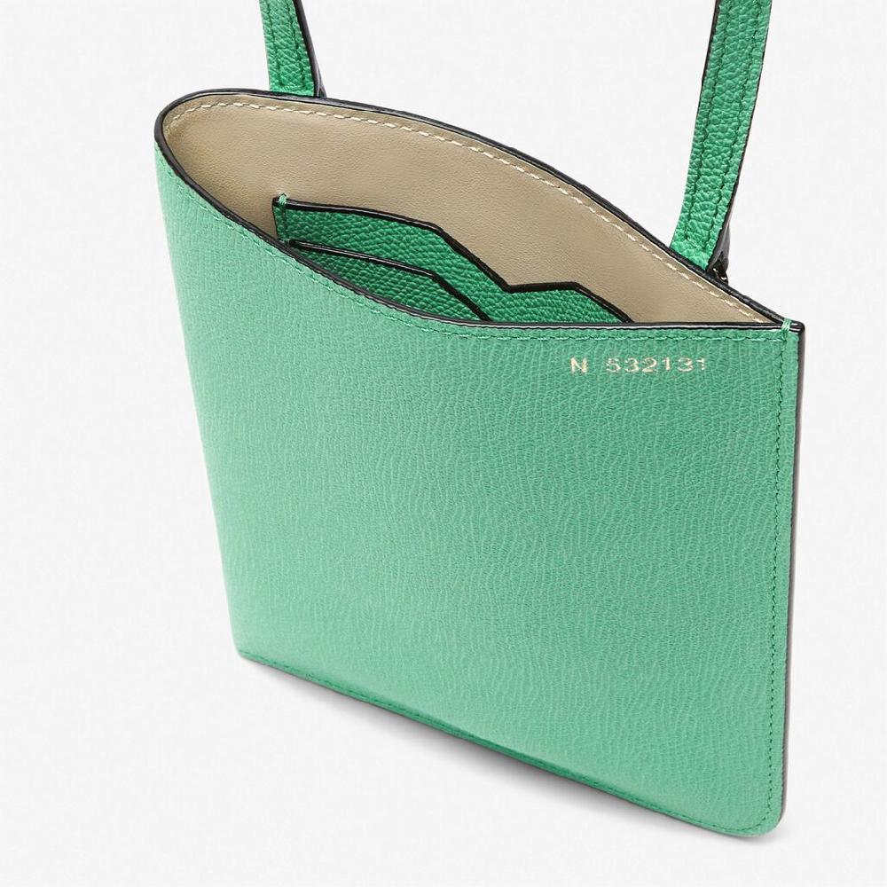 Valextra Portadocumenti a tracolla in Pelle Verde menta | Valextra Soft Offerta natalizia