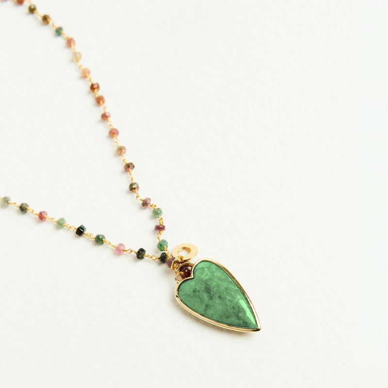ALMALA COLLANA TORMALINA CUORE - VERDE Hotsell