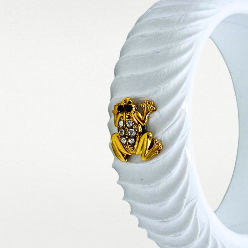 ALMALA BRACCIALE ACETATE FROG | BIANCO In Saldo