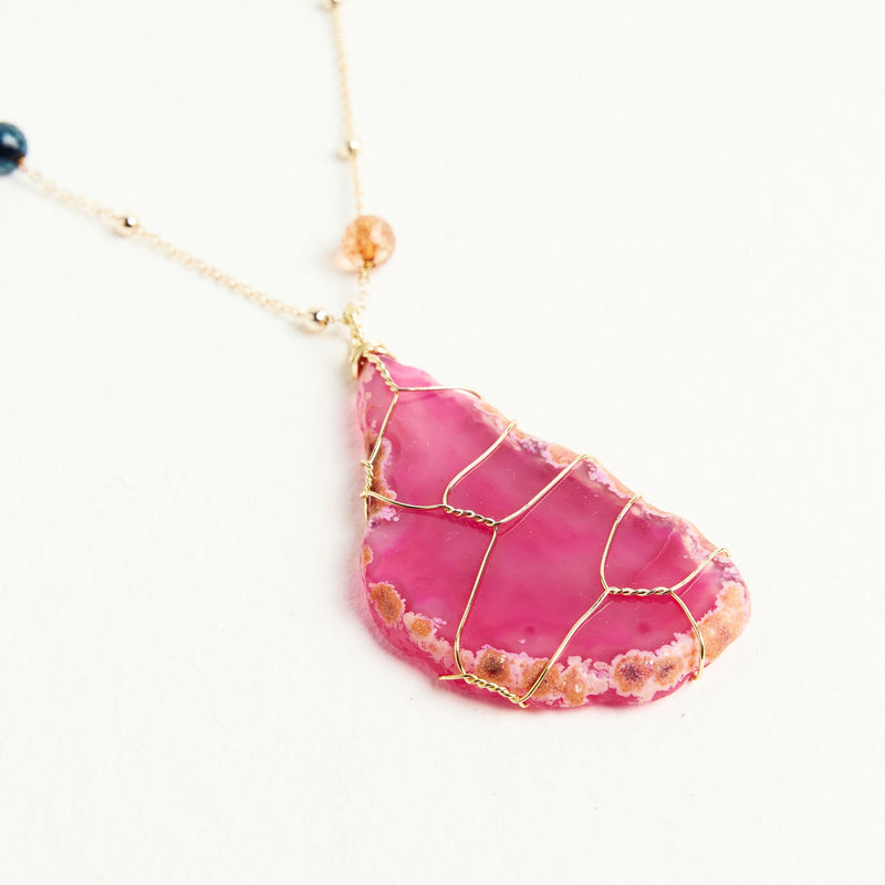 ALMALA COLLANA AGATA | FUCSIA Negozio