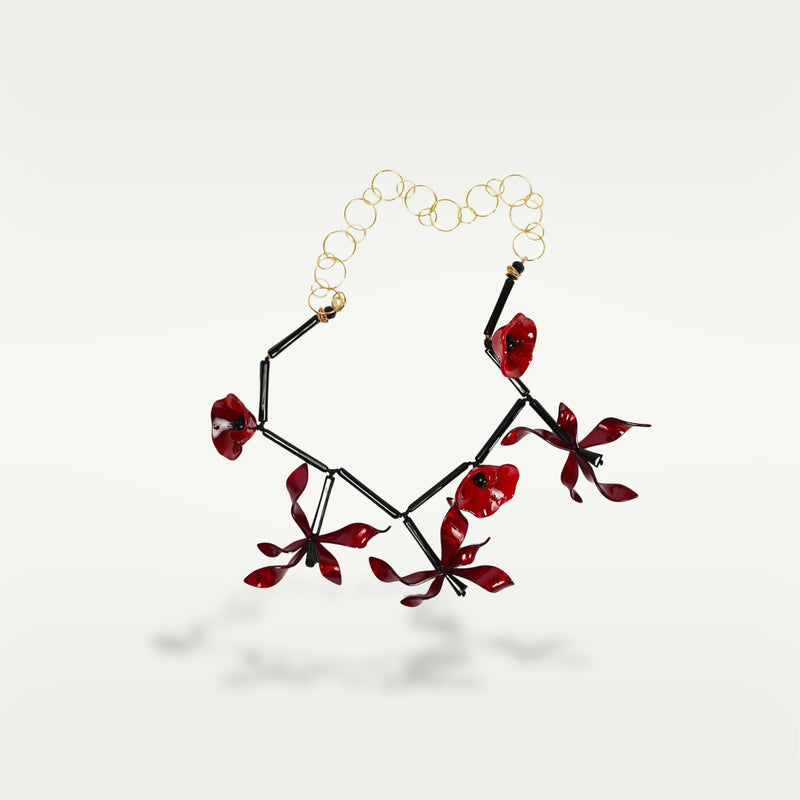 ALMALA COLLANA FIORE ACETATE | BORDEAUX Qualità Garantita