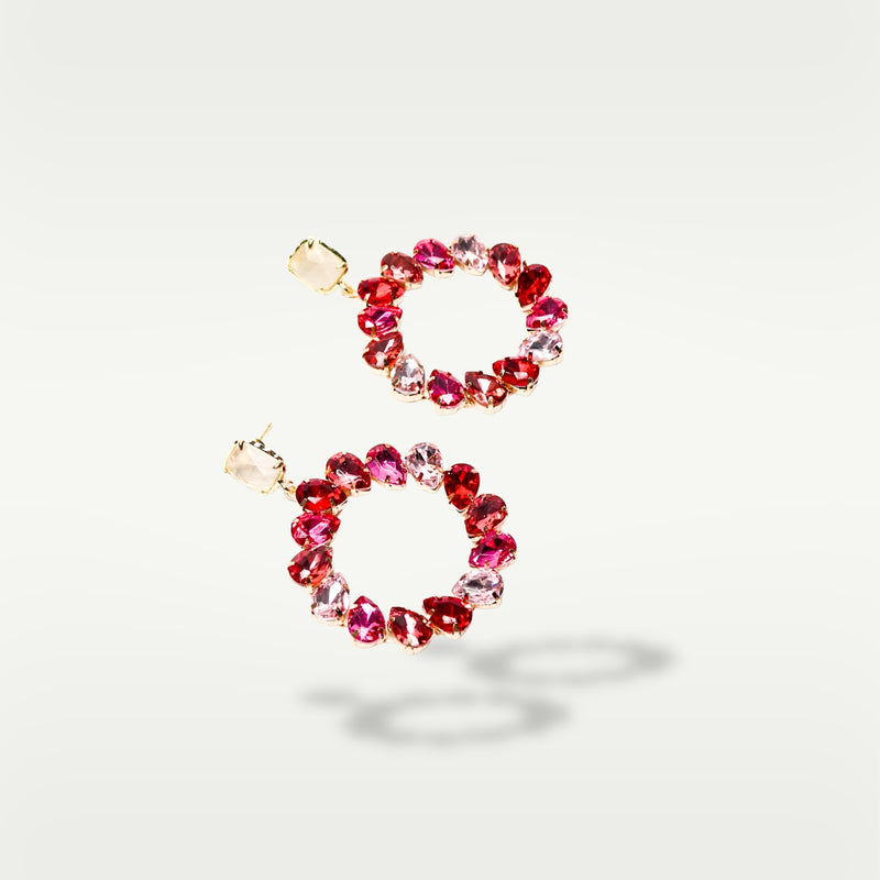 ALMALA ORECCHINO CIRCLE STRASS | FUCSIA