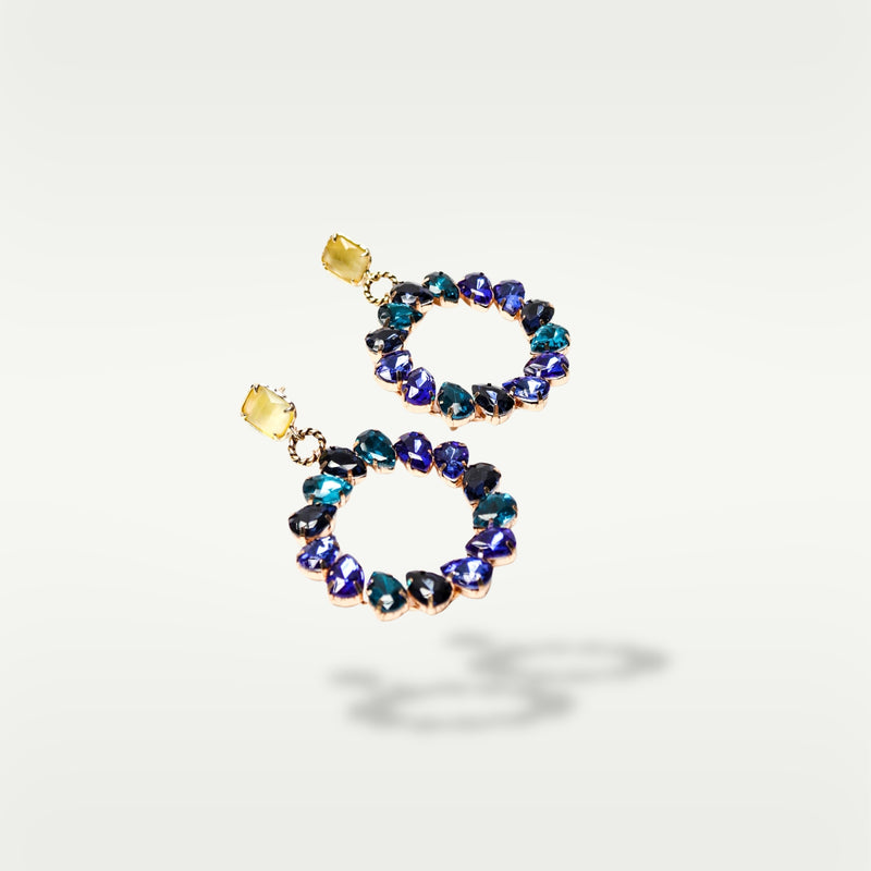 ALMALA ORECCHINO CIRCLE STRASS | BLU Nuova