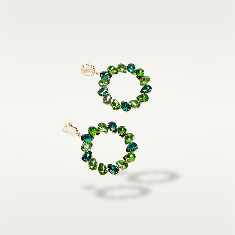 ALMALA ORECCHINO CIRCLE STRASS | VERDE 2025
