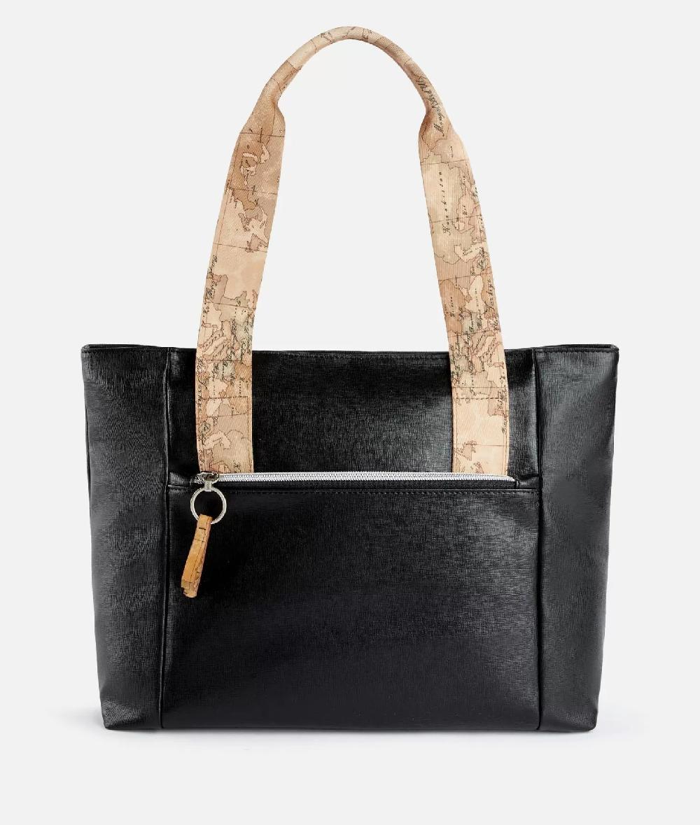 Alviero martini 1a classe Borsa shopping Donnavventura in tessuto saffiano Nera Italy