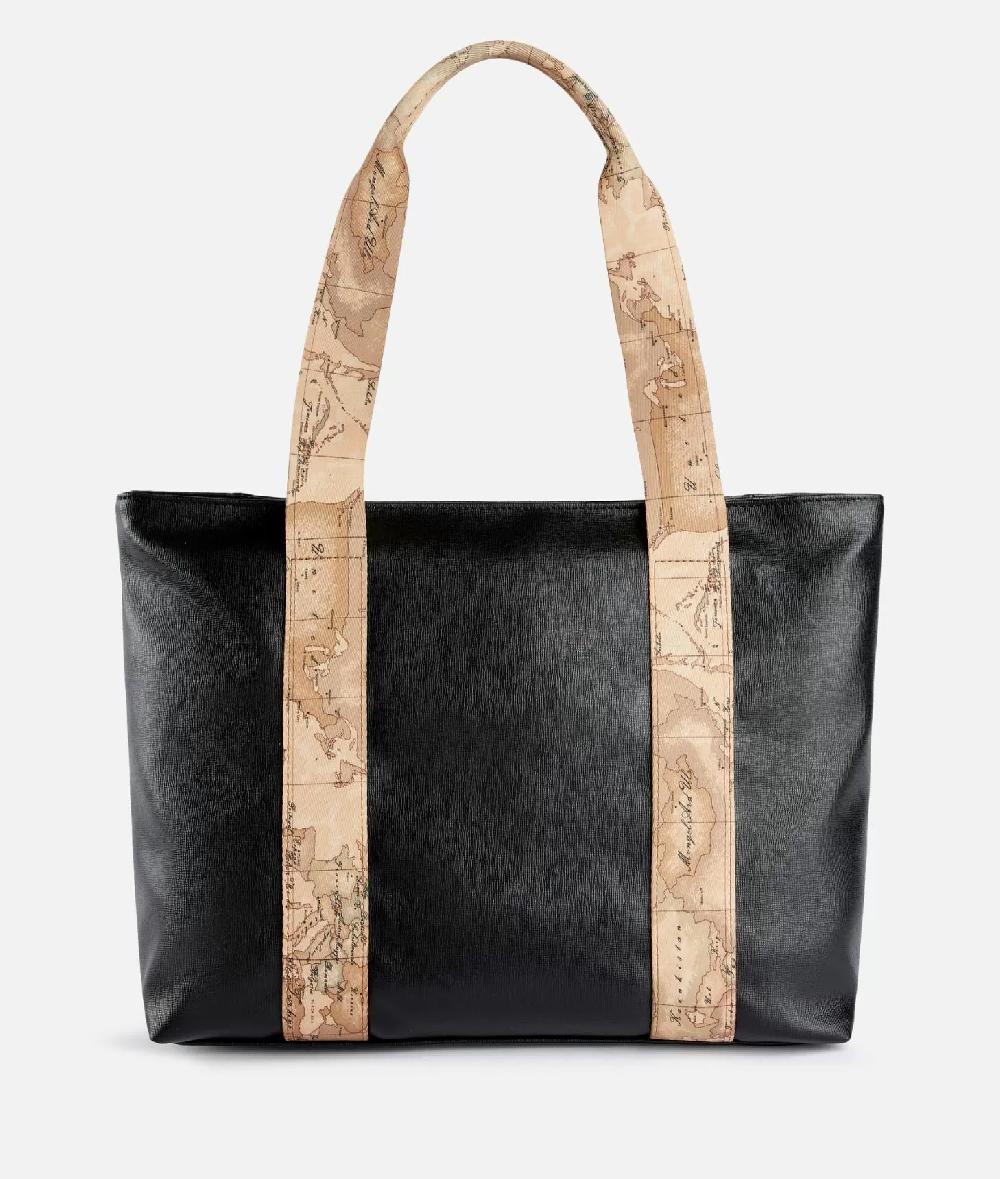 Alviero martini 1a classe Borsa shopping Donnavventura in tessuto saffiano Nera Italy