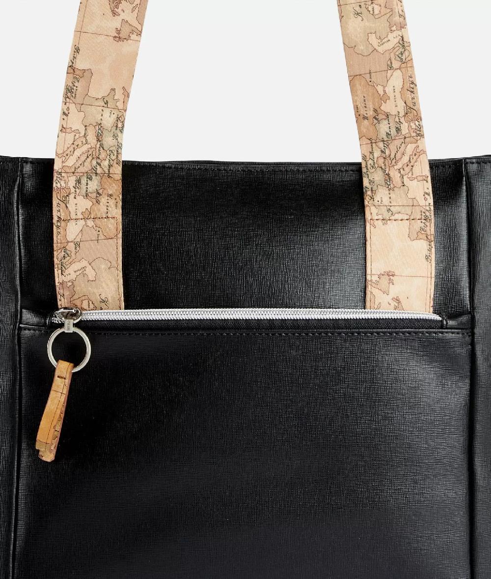 Alviero martini 1a classe Borsa shopping Donnavventura in tessuto saffiano Nera Italy