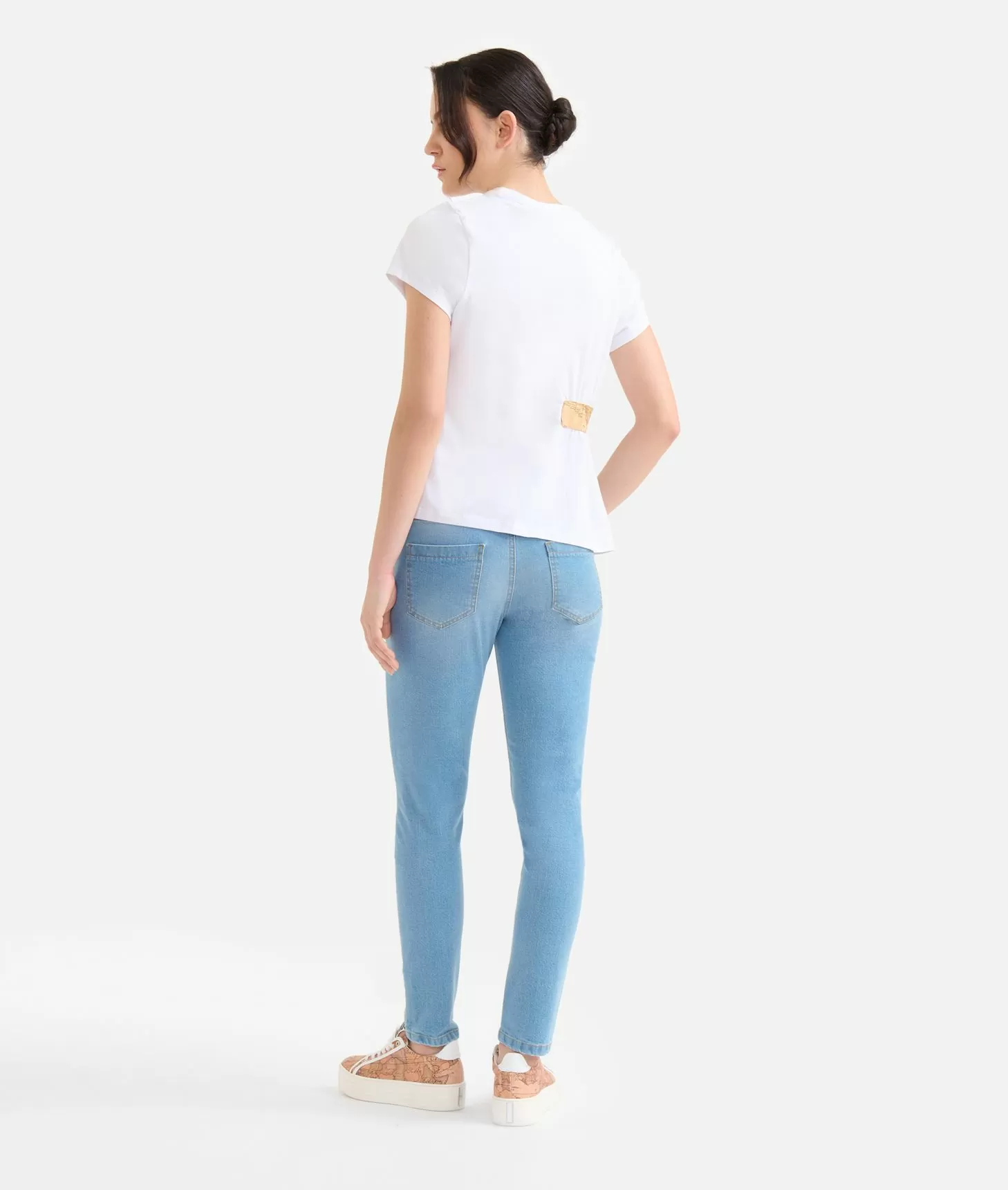 Alviero martini 1a classe Jeans slim in denim stretch trattato con dettaglio Geo Classic Blu Beach Fino Al -60%