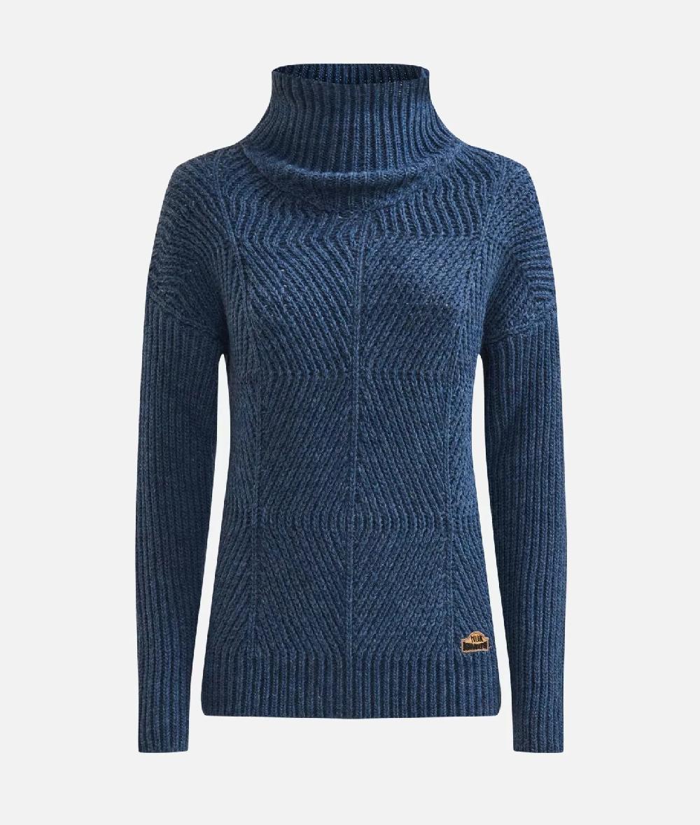 Alviero martini 1a classe Maglia a collo alto in filato misto lana vergine con patch Donnavventura Denim Economico