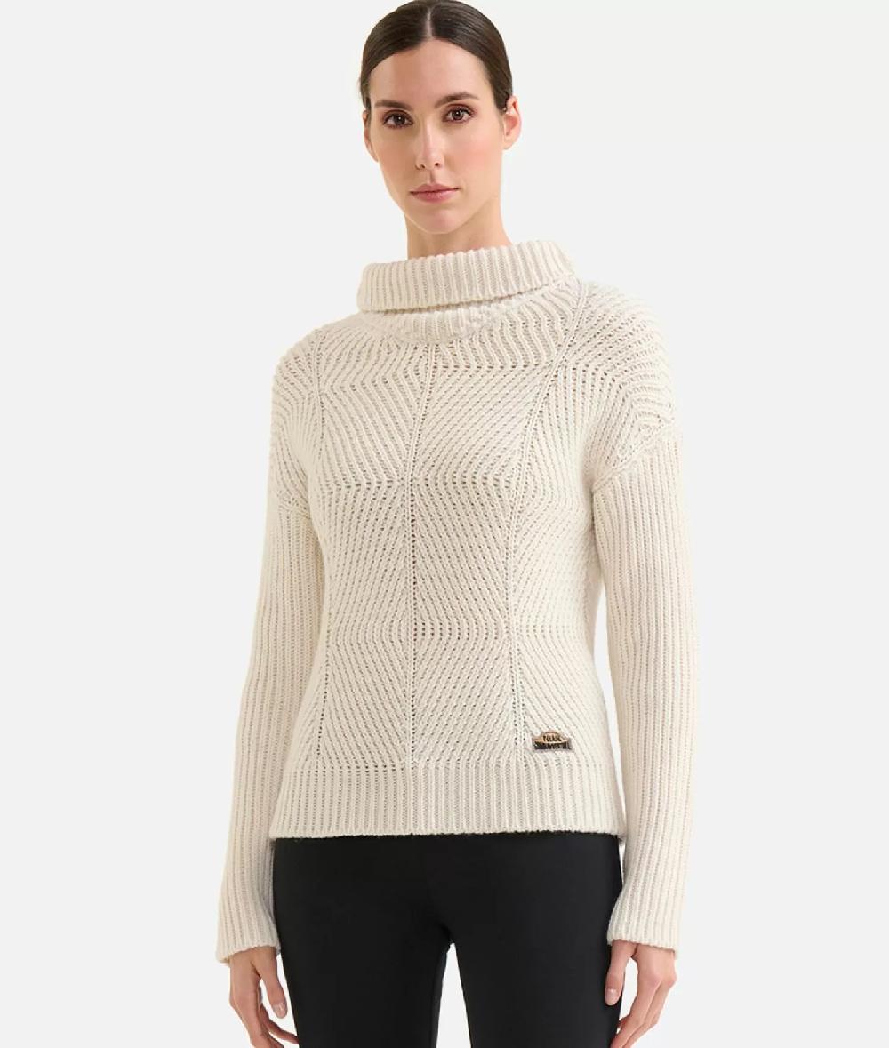 Alviero martini 1a classe Maglia a collo alto in filato misto lana vergine con patch Donnavventura Naturale Online