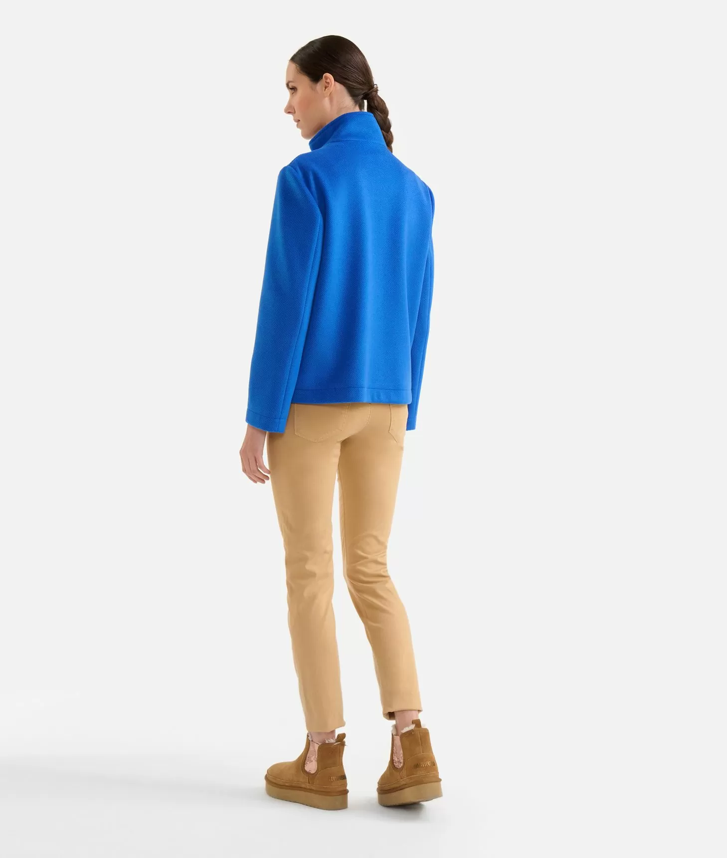 Alviero martini 1a classe Giubbino corto in panno diagonale con zip Denim Offerte