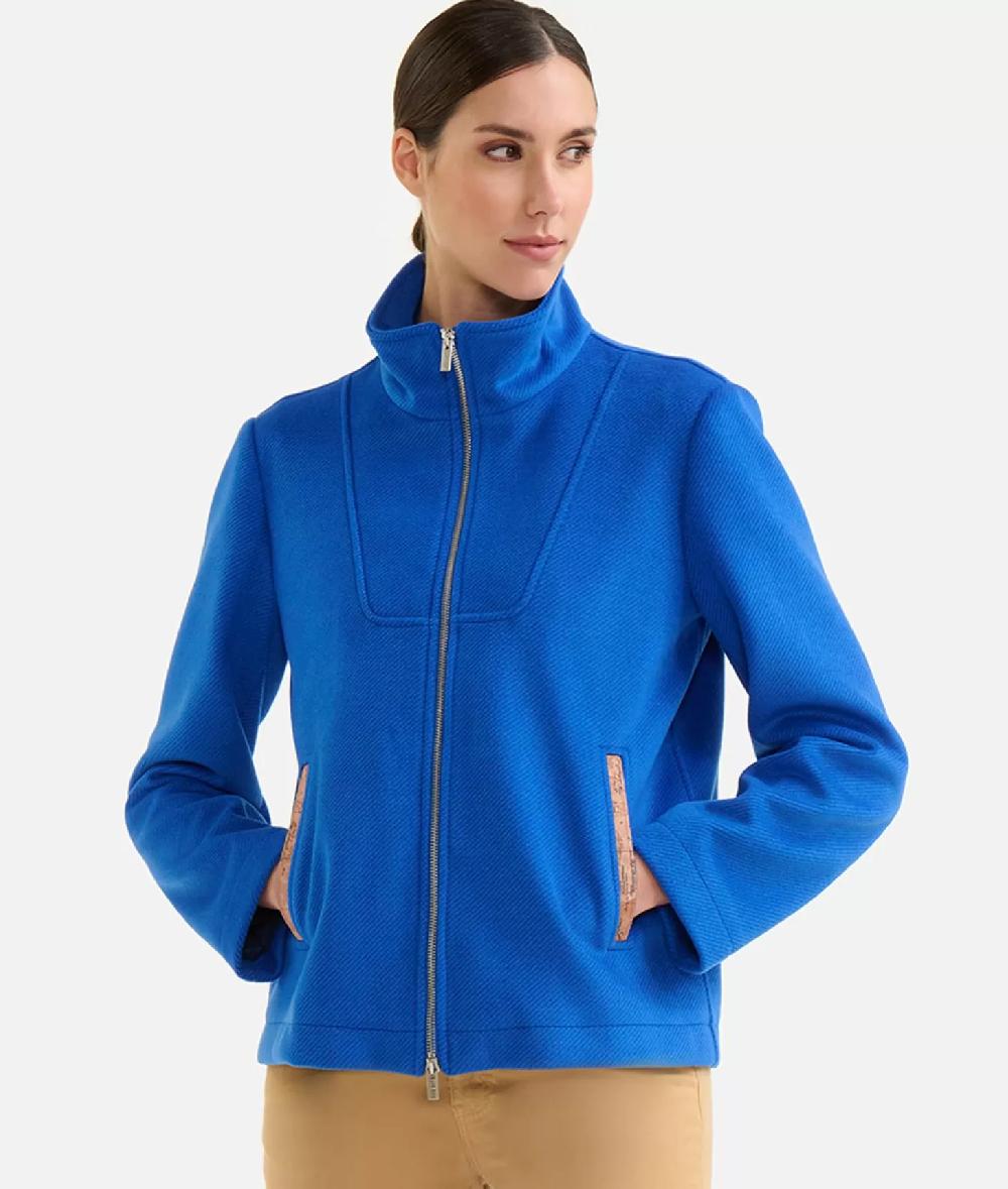Alviero martini 1a classe Giubbino corto in panno diagonale con zip Denim Offerte
