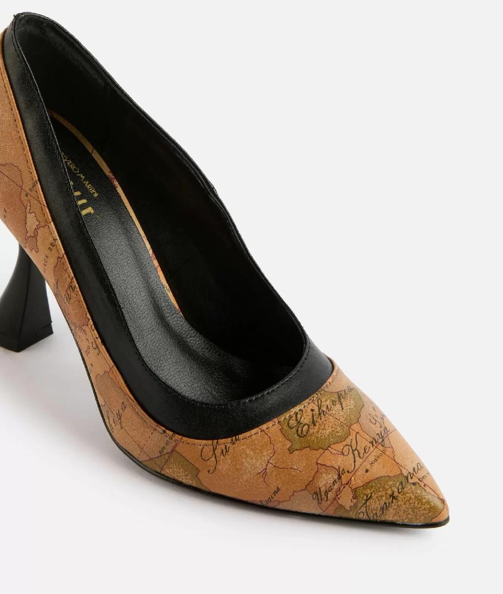 Alviero martini 1a classe Décolleté in nappa con tacco a rocchetto Geo Classic Vendita Economica