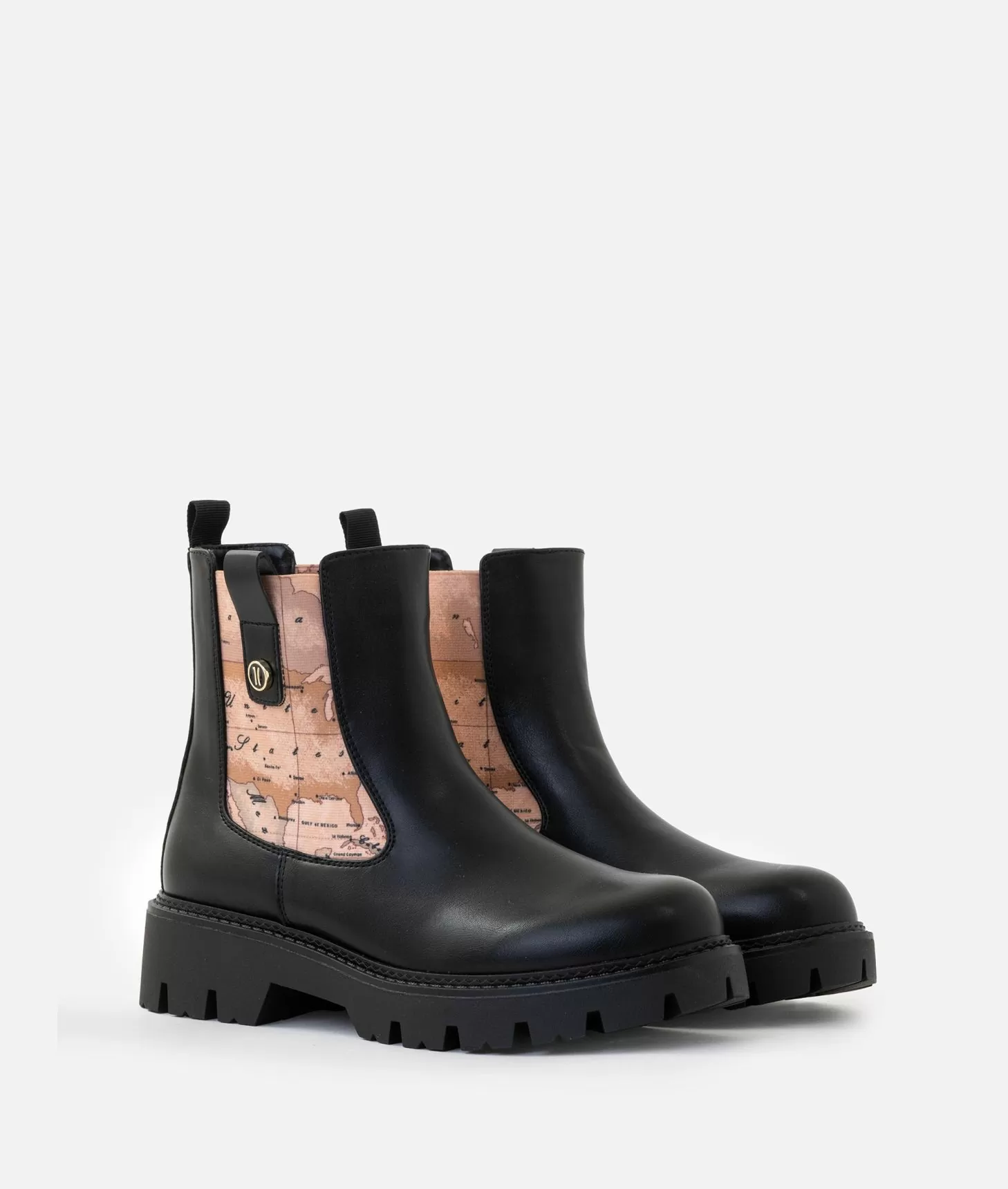 Alviero martini 1a classe Stivaletti beatles in eco nappa con bottoncino 1C Neri Italia