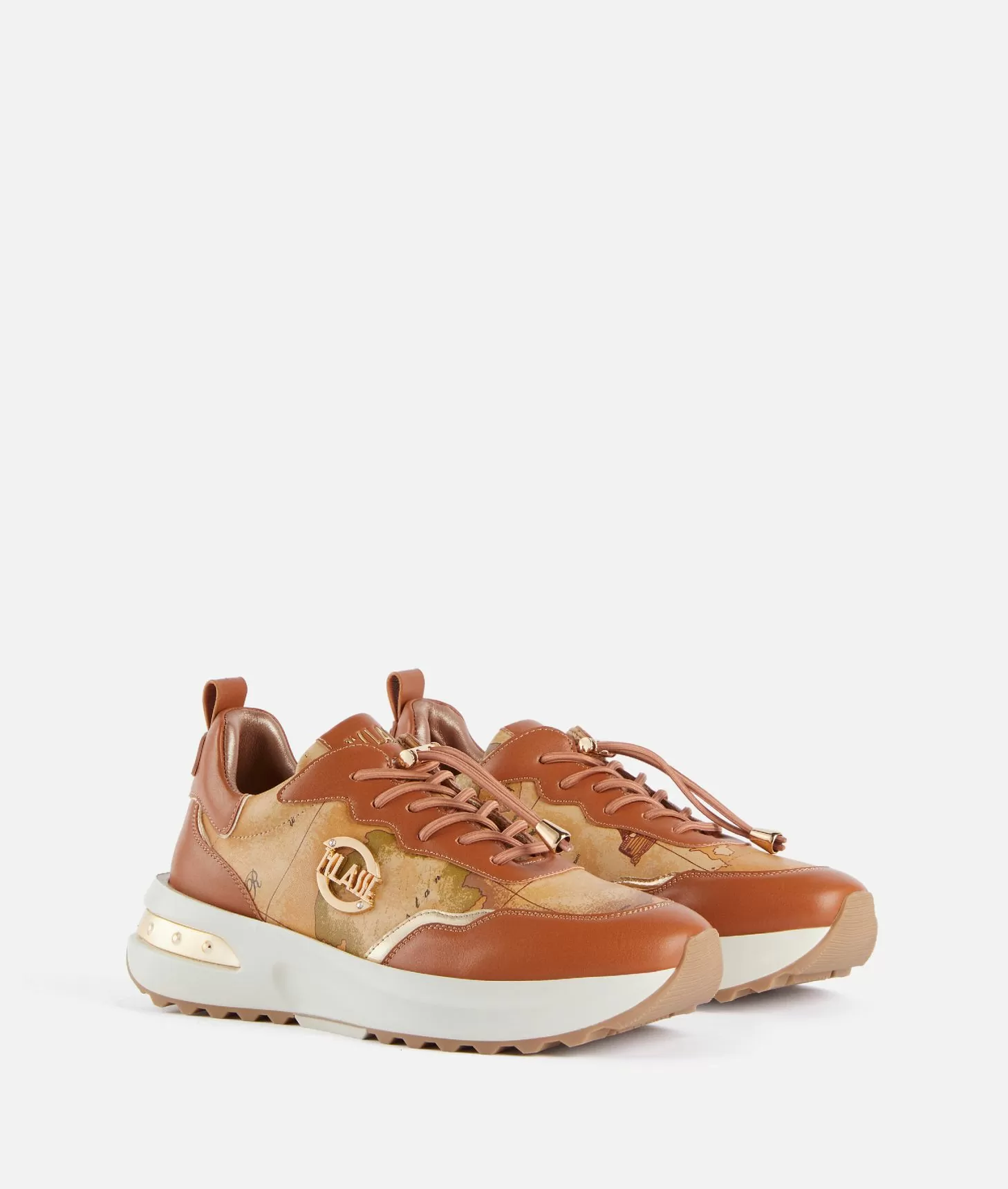 Alviero martini 1a classe Geo Road Marrakech sneakers in eco nappa Castagna Consegna Veloce