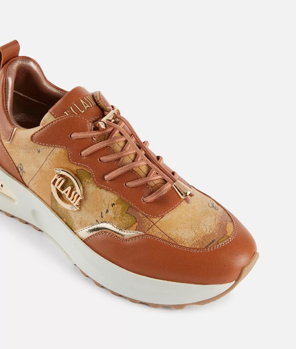 Alviero martini 1a classe Geo Road Marrakech sneakers in eco nappa Castagna Consegna Veloce