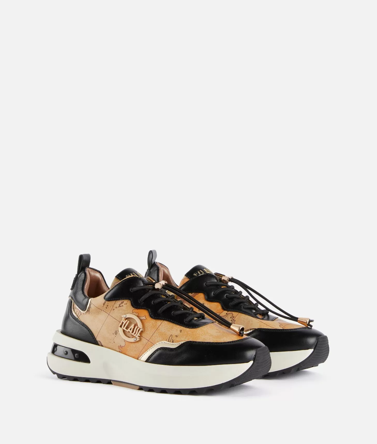 Alviero martini 1a classe Geo Road Marrakech sneakers in eco nappa Nere Promozione Limitata