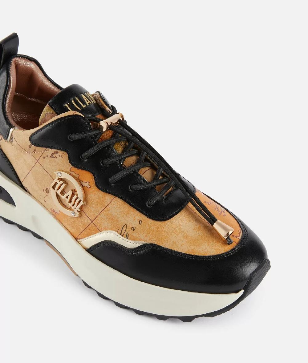 Alviero martini 1a classe Geo Road Marrakech sneakers in eco nappa Nere Promozione Limitata