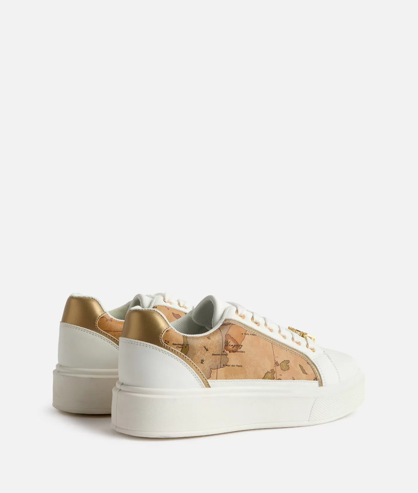 Alviero martini 1a classe Sneakers in eco nappa con passalaccio e inserti Geo Classic Bianche Fino Al -60%