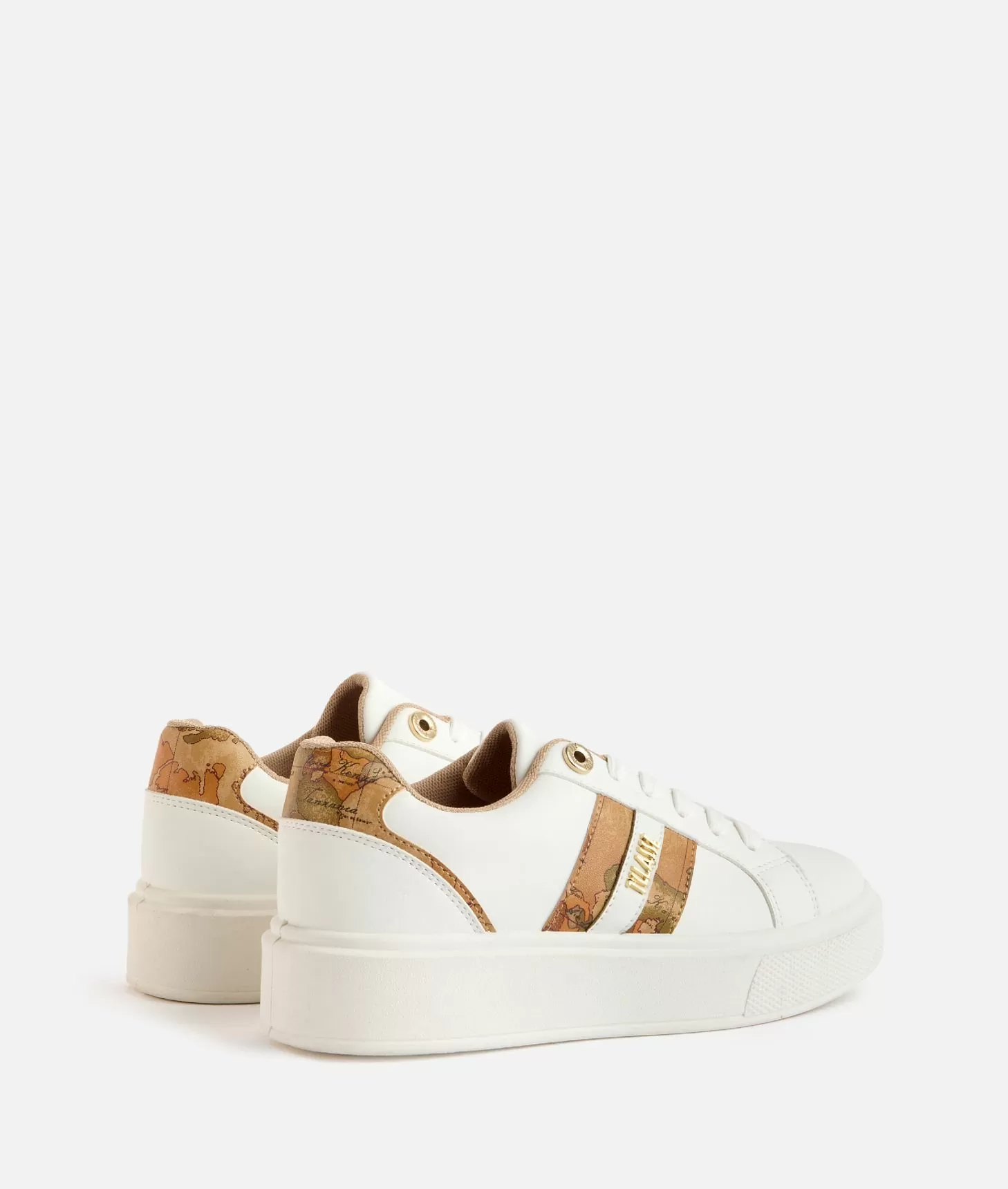 Alviero martini 1a classe Sneakers in eco nappa con logo e bande Geo Classic Bianche Affare Del Giorno