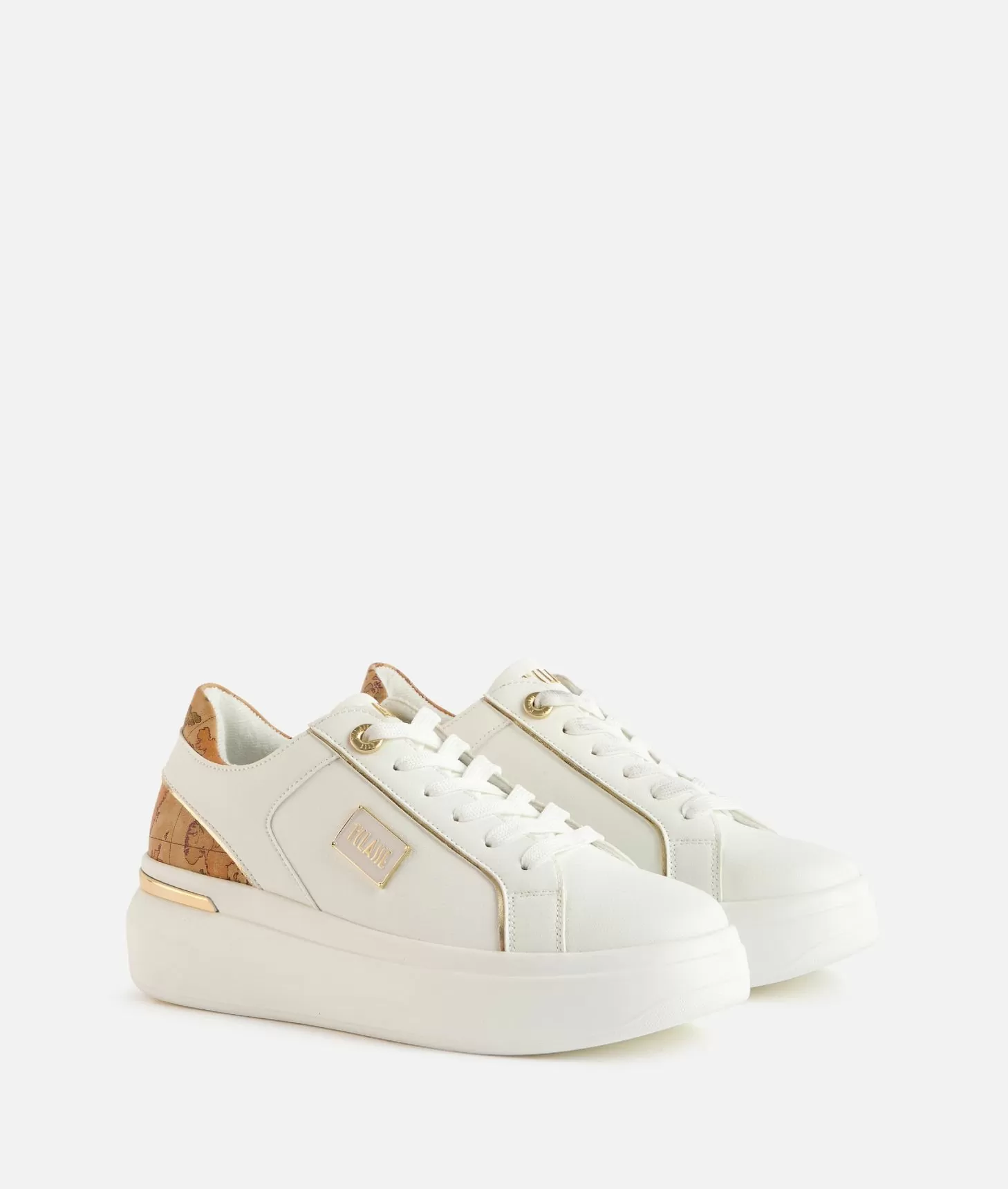 Alviero martini 1a classe Sneakers in eco nappa con targhetta smaltata 1ᴬ Classe Bianche Prezzo Ridotto