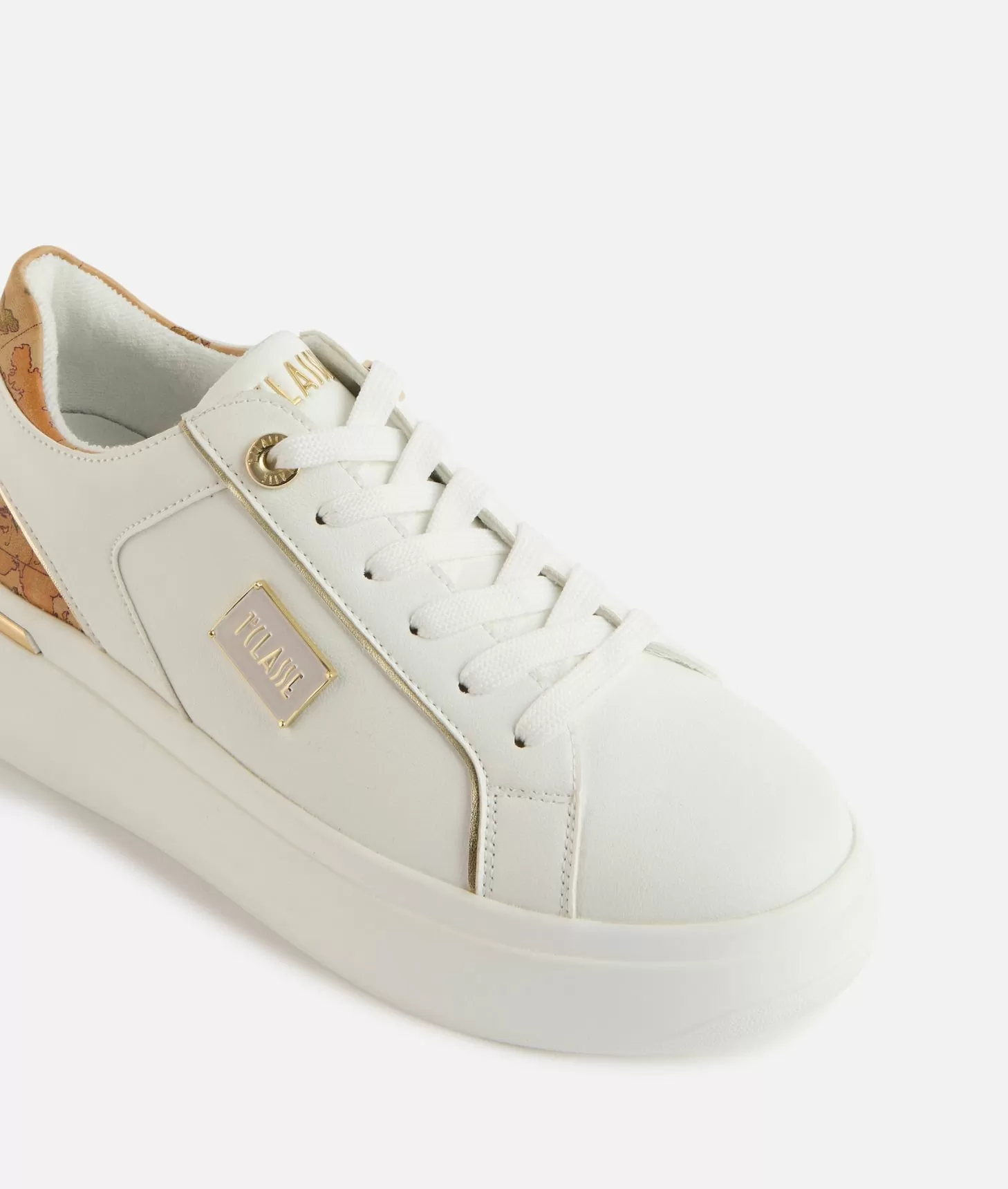 Alviero martini 1a classe Sneakers in eco nappa con targhetta smaltata 1ᴬ Classe Bianche Prezzo Ridotto