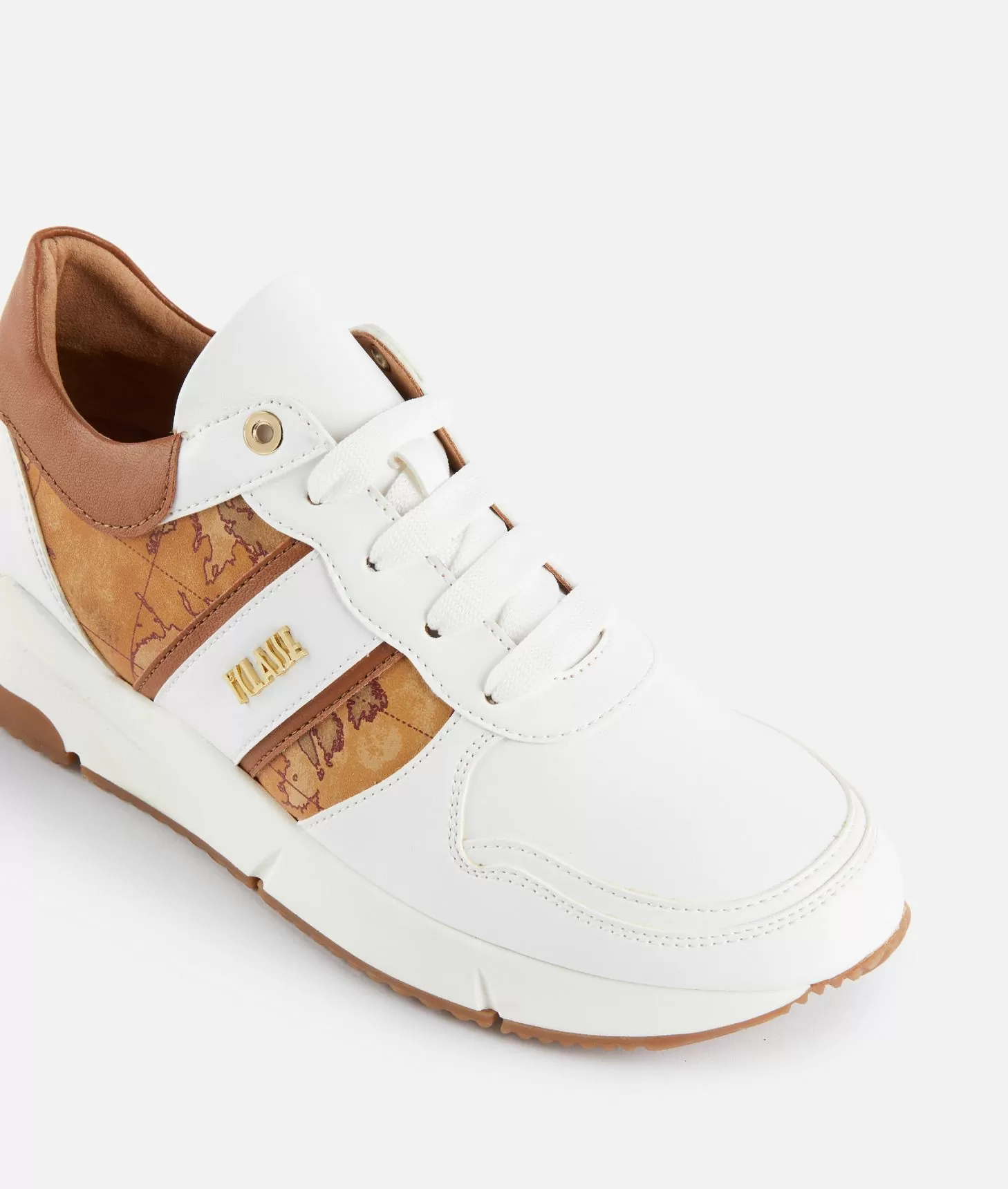 Alviero martini 1a classe Running in eco nappa con logo e dettagli Geo Classic Bianche Economico