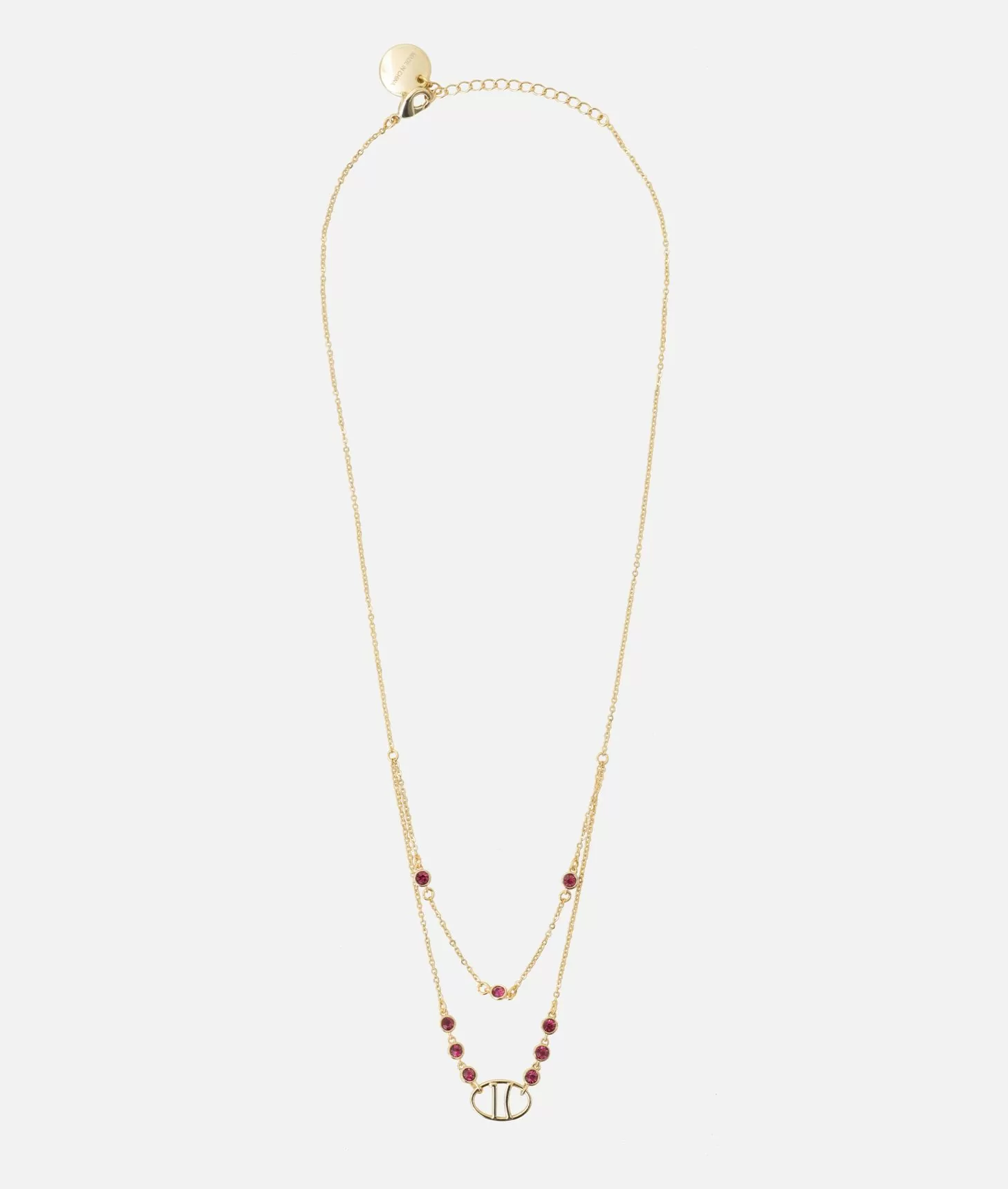 Alviero martini 1a classe Collana con logo 1C e pietre magenta Oro Outlet