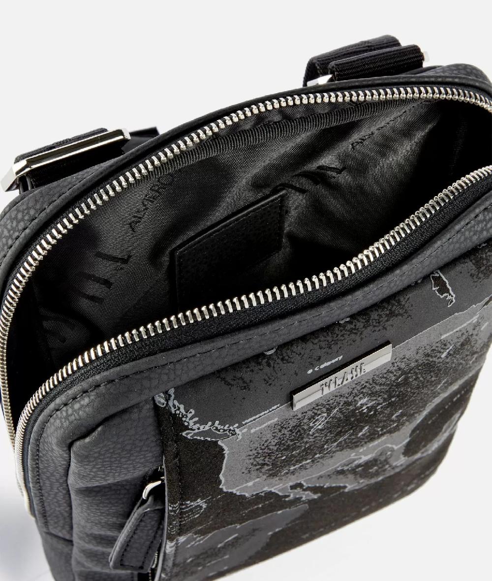 Alviero martini 1a classe Tracolla reporter in eco pelle granata con inserto Geo Night Nera Promozione