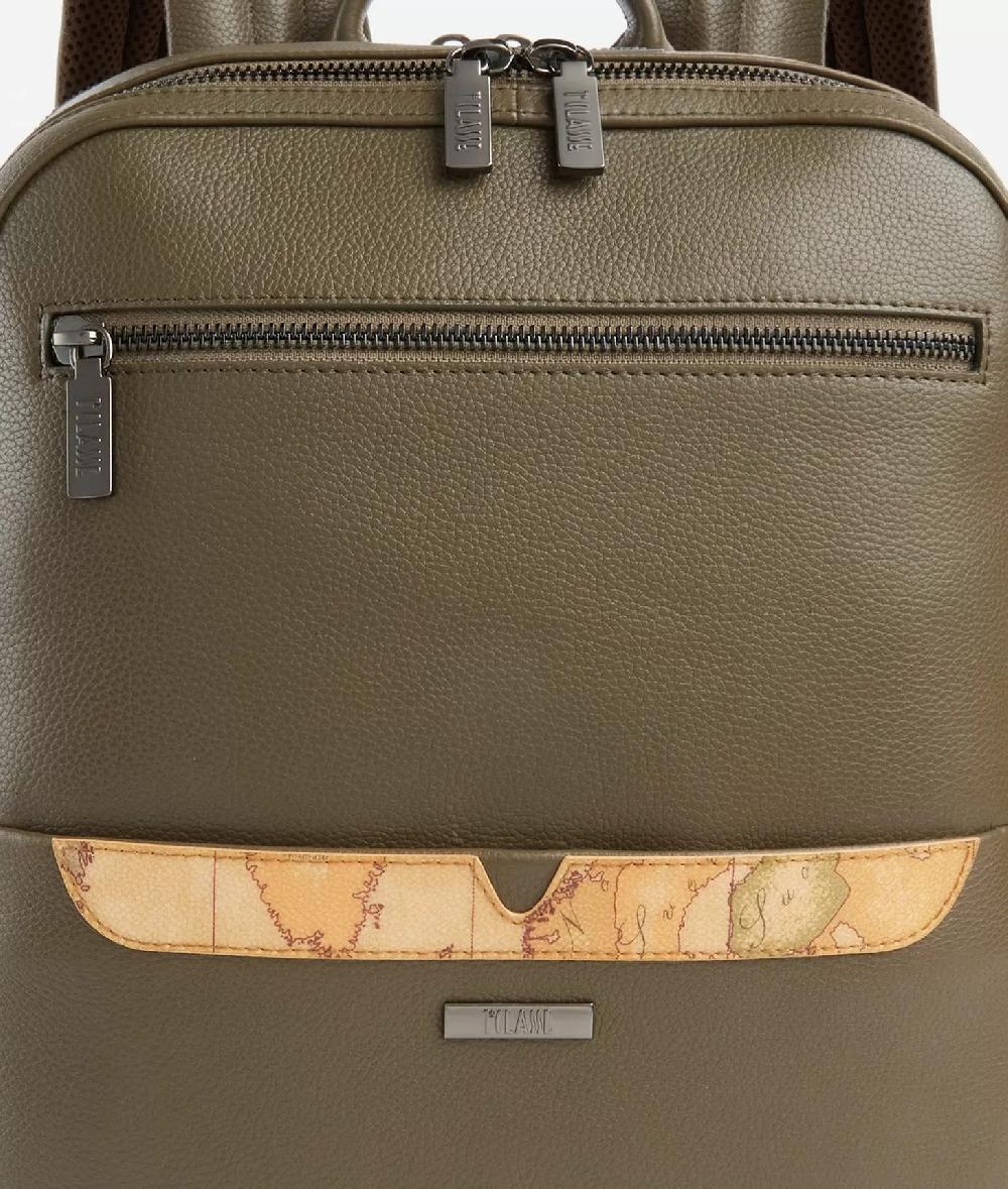 Alviero martini 1a classe Beta Leather zaino portacomputer Verde Militare Fino Al -60%