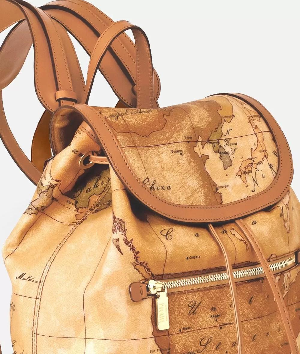 Alviero martini 1a classe Geo Classic Zaino con angoli in pelle Saldi Di Fabbrica