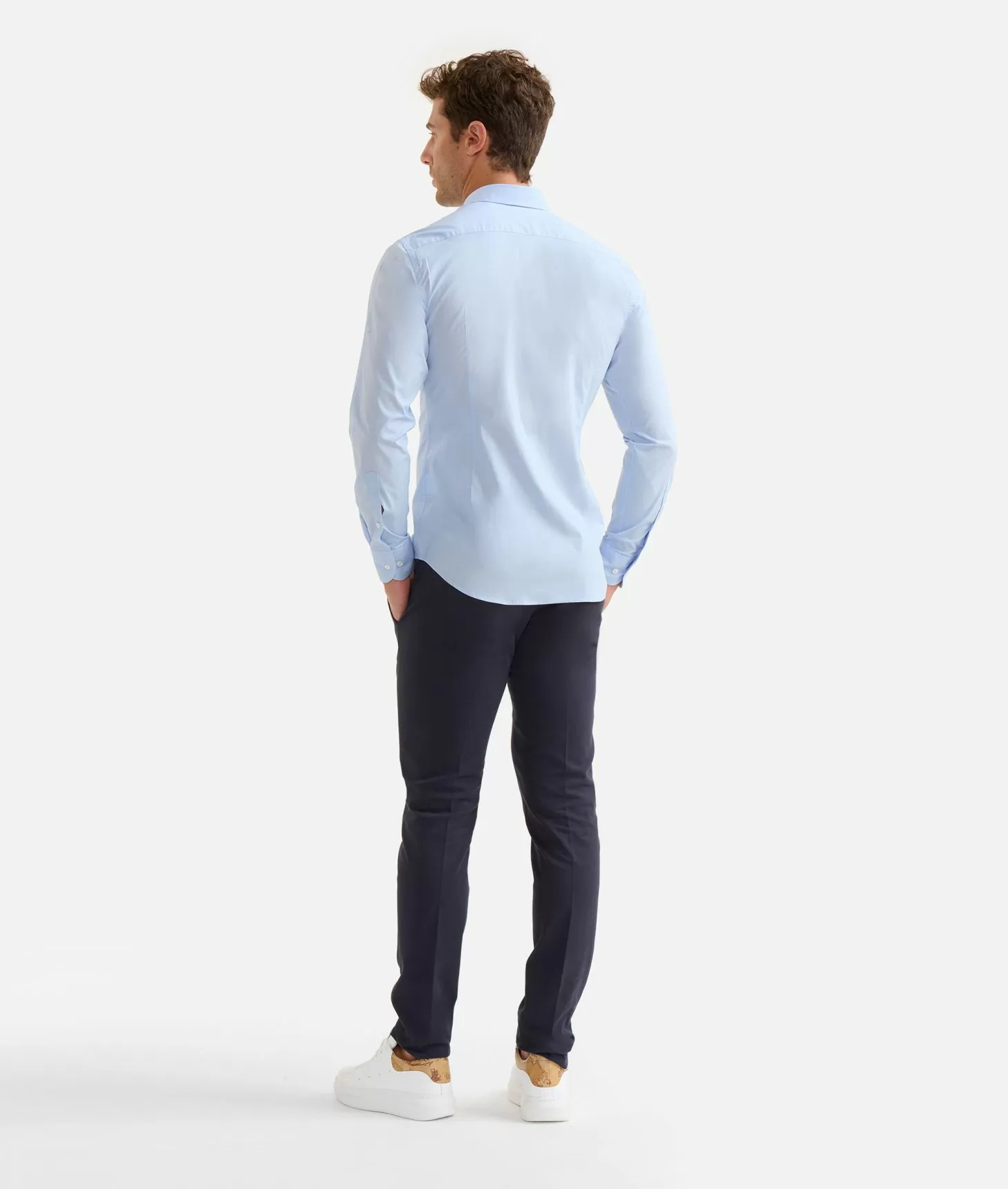 Alviero martini 1a classe Camicia slim in cotone stretch con dettaglio taschino Azzurra 2025
