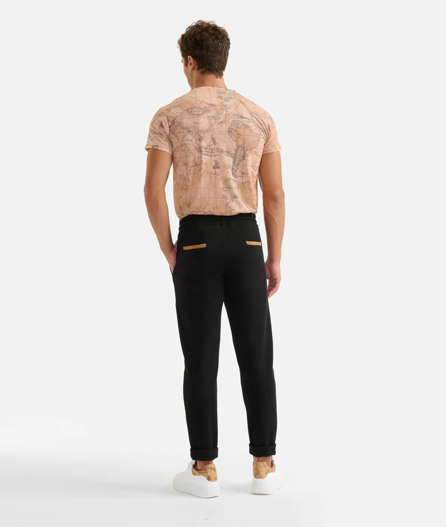 Alviero martini 1a classe Pantaloni con coulisse in cotone piquet Neri Promozione