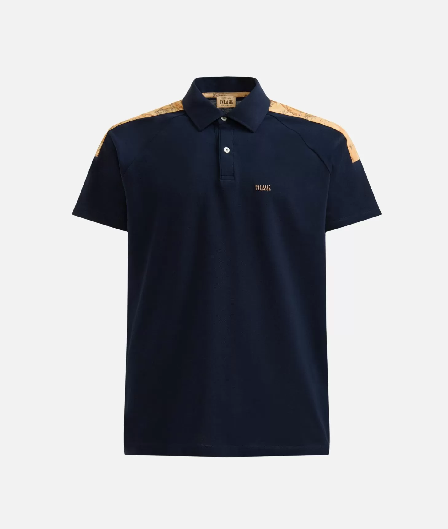 Alviero martini 1a classe Polo in cotone stretch con dettagli spalle Blu Navy Vendita Calda