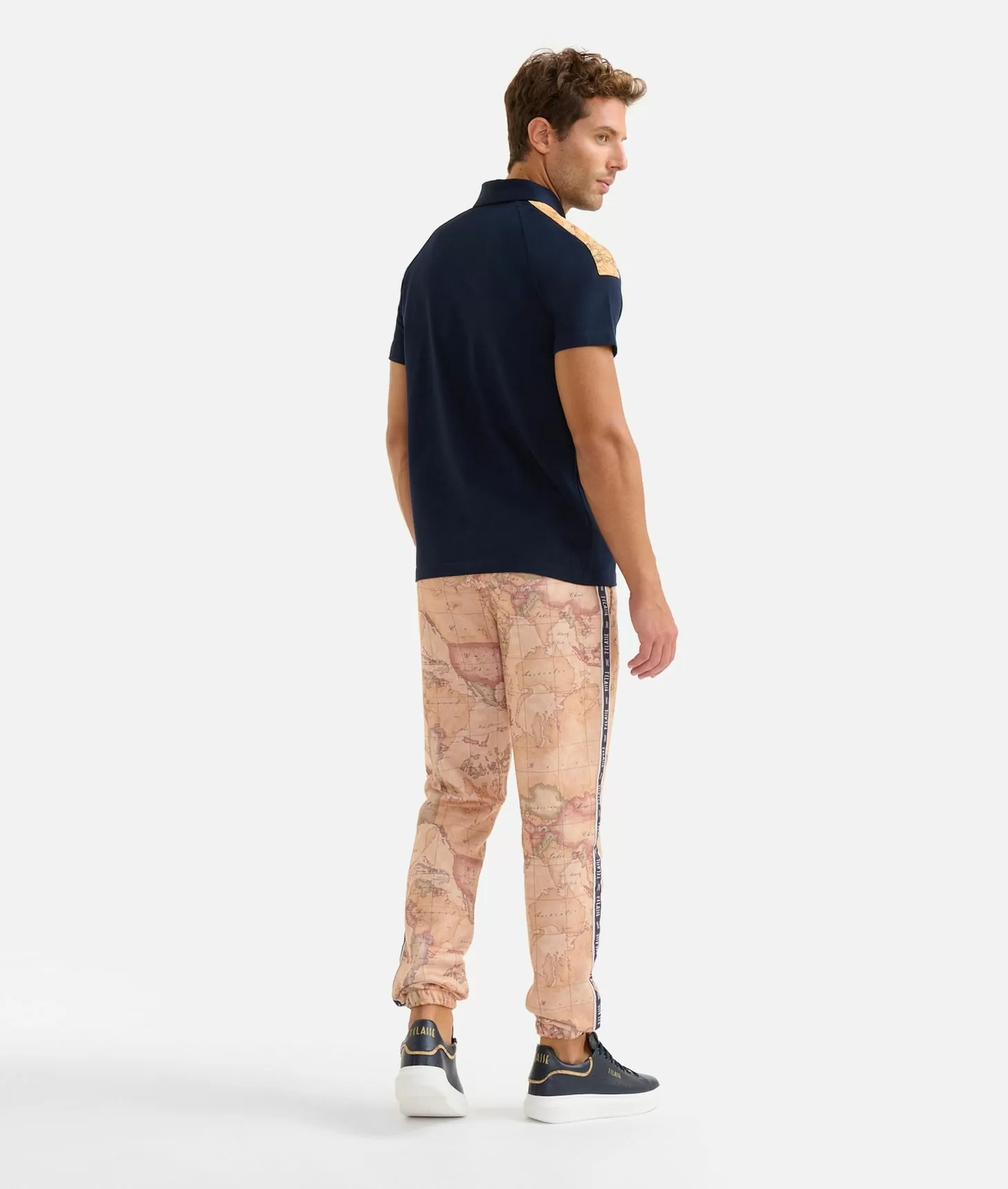 Alviero martini 1a classe Polo in cotone stretch con dettagli spalle Blu Navy Vendita Calda