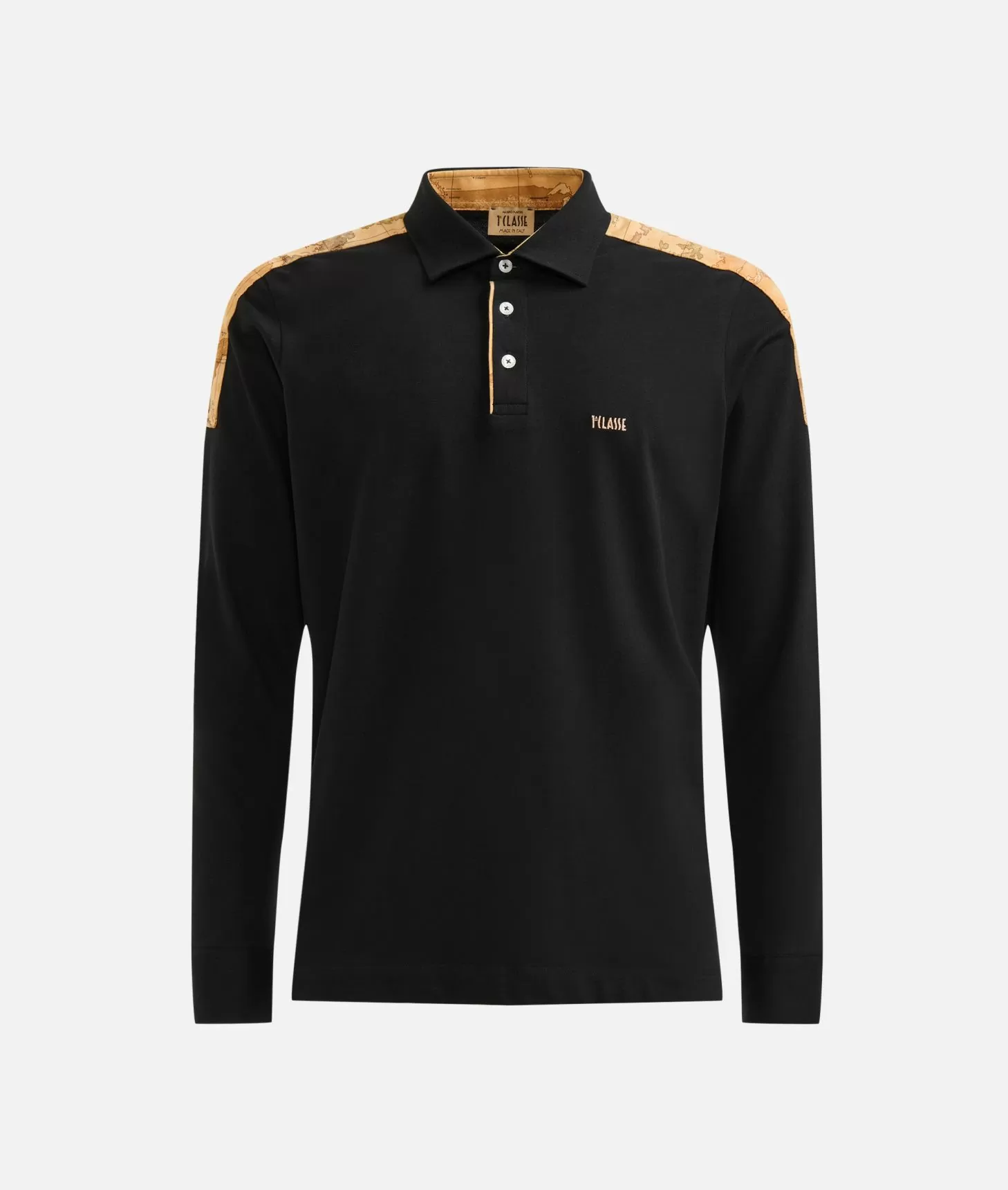 Alviero martini 1a classe Polo a maniche lunghe in cotone stretch Nera Negozi Online