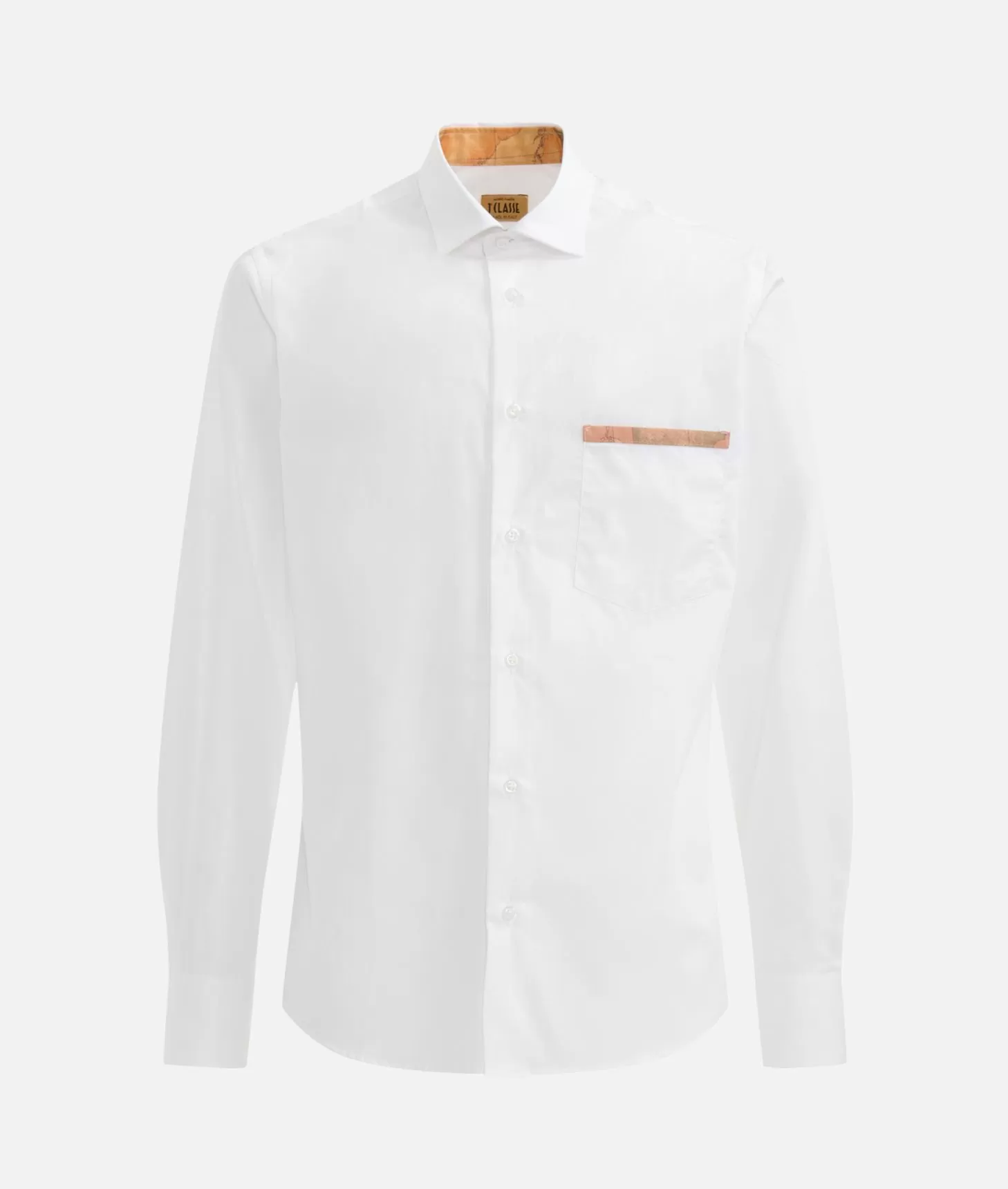 Alviero martini 1a classe Camicia slim in cotone con dettaglio tasca Bianca Sottocosto