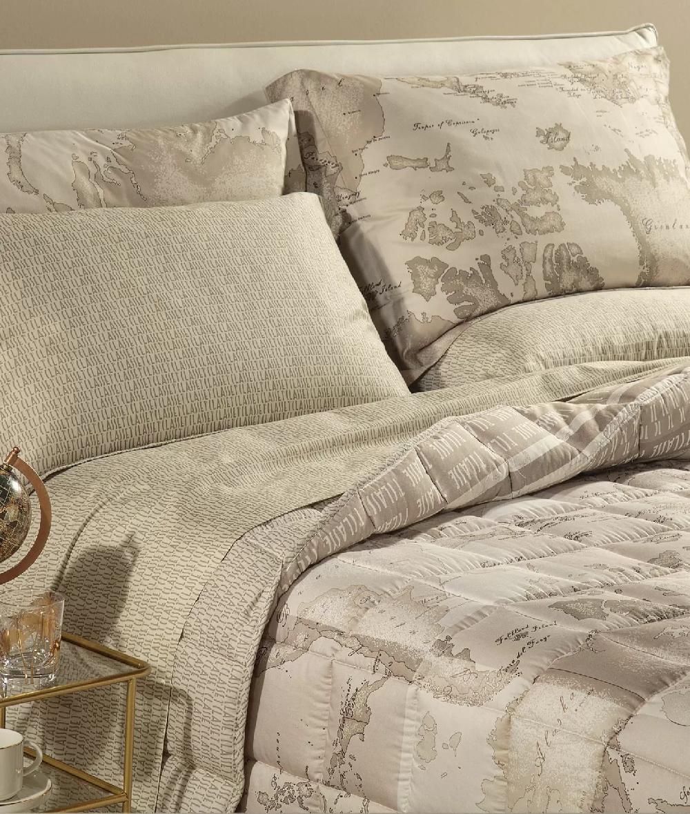 Alviero martini 1a classe Trapunta leggera in raso di cotone stampa Geo Safari Patchwork Fornitura limitata