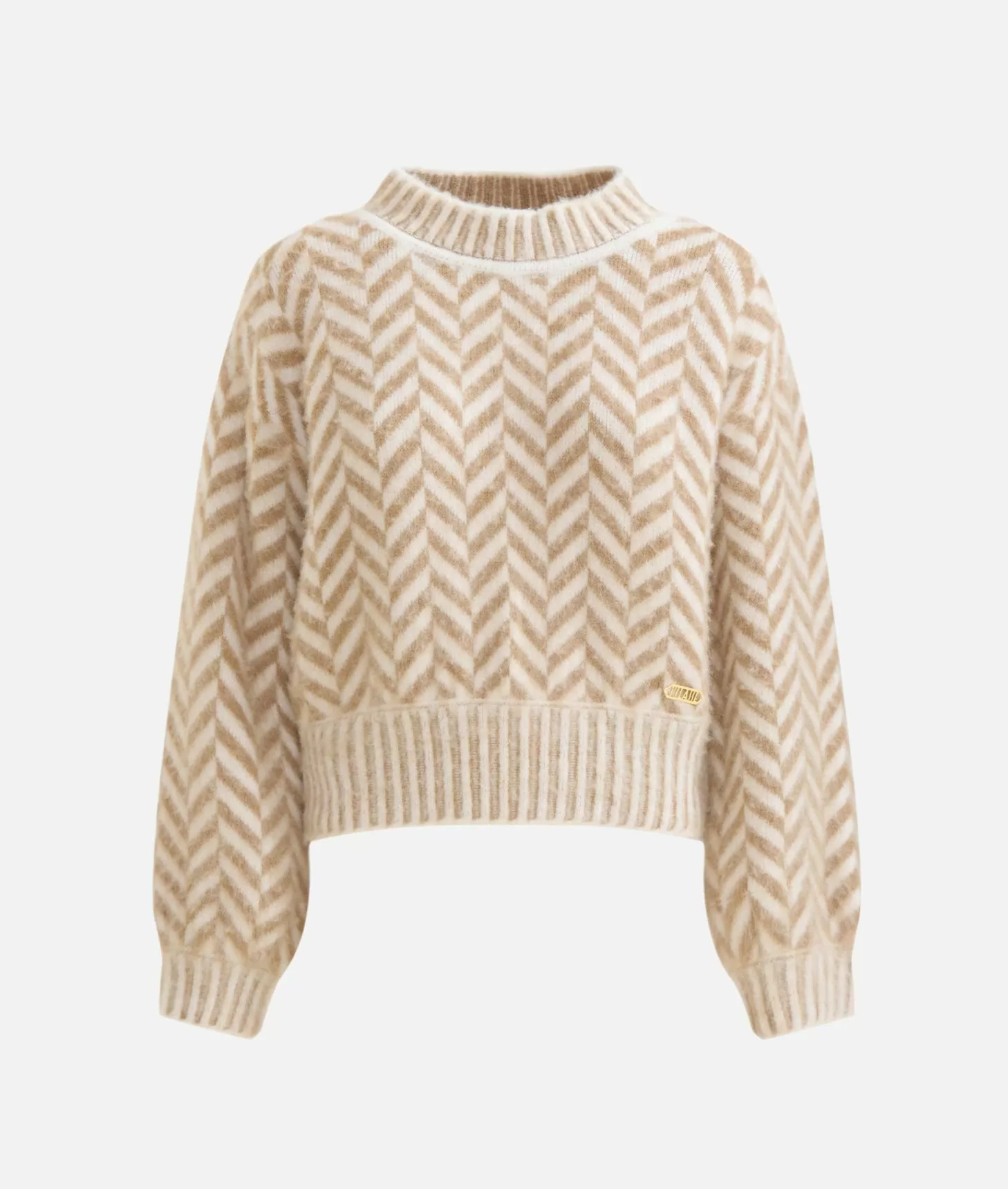 Alviero martini 1a classe Maglia in filato di lana e viscosa con motivo spinato Cammello Qualità