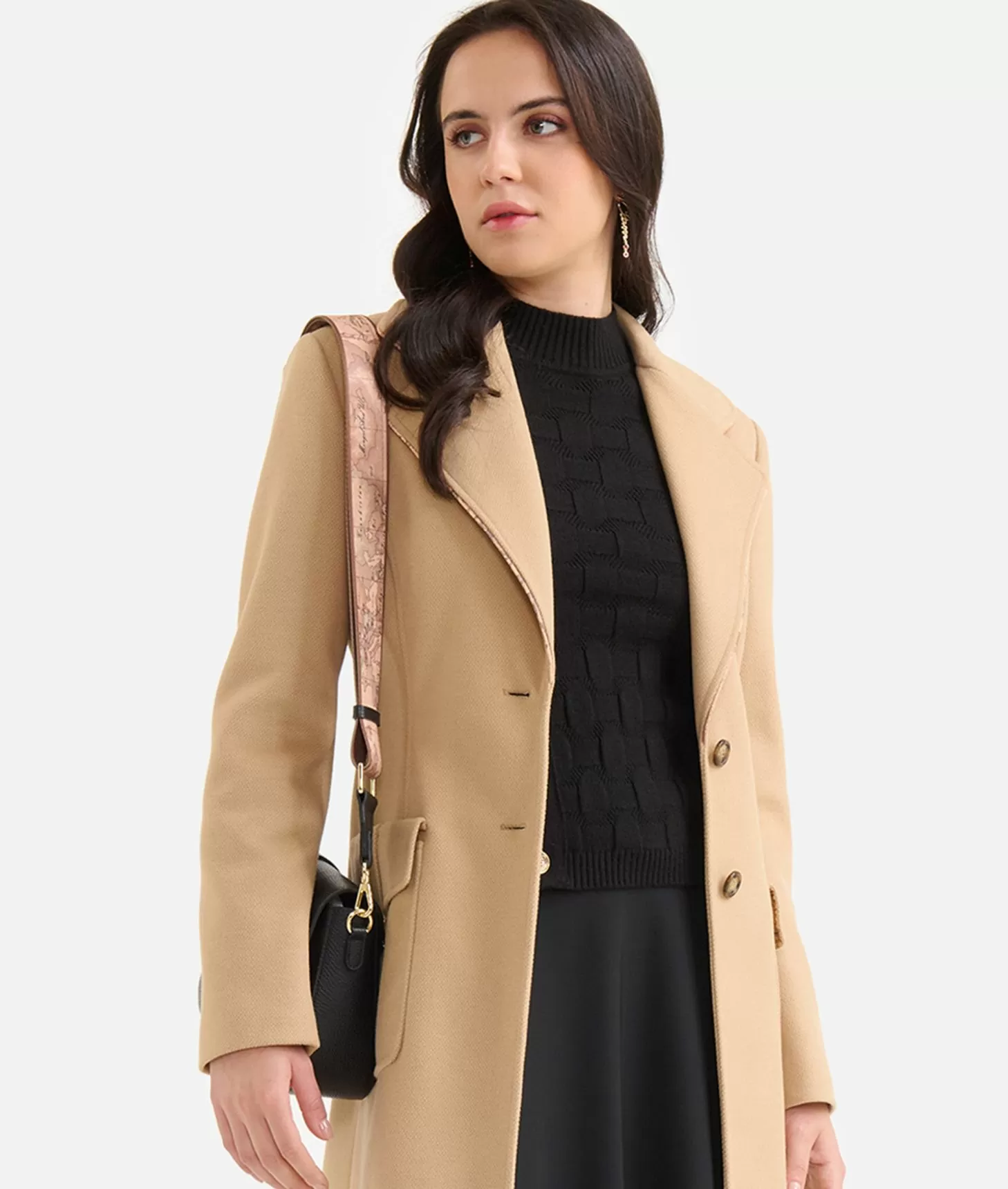 Alviero martini 1a classe Cappotto con dettaglio gioiello in velour Cammello Promozione