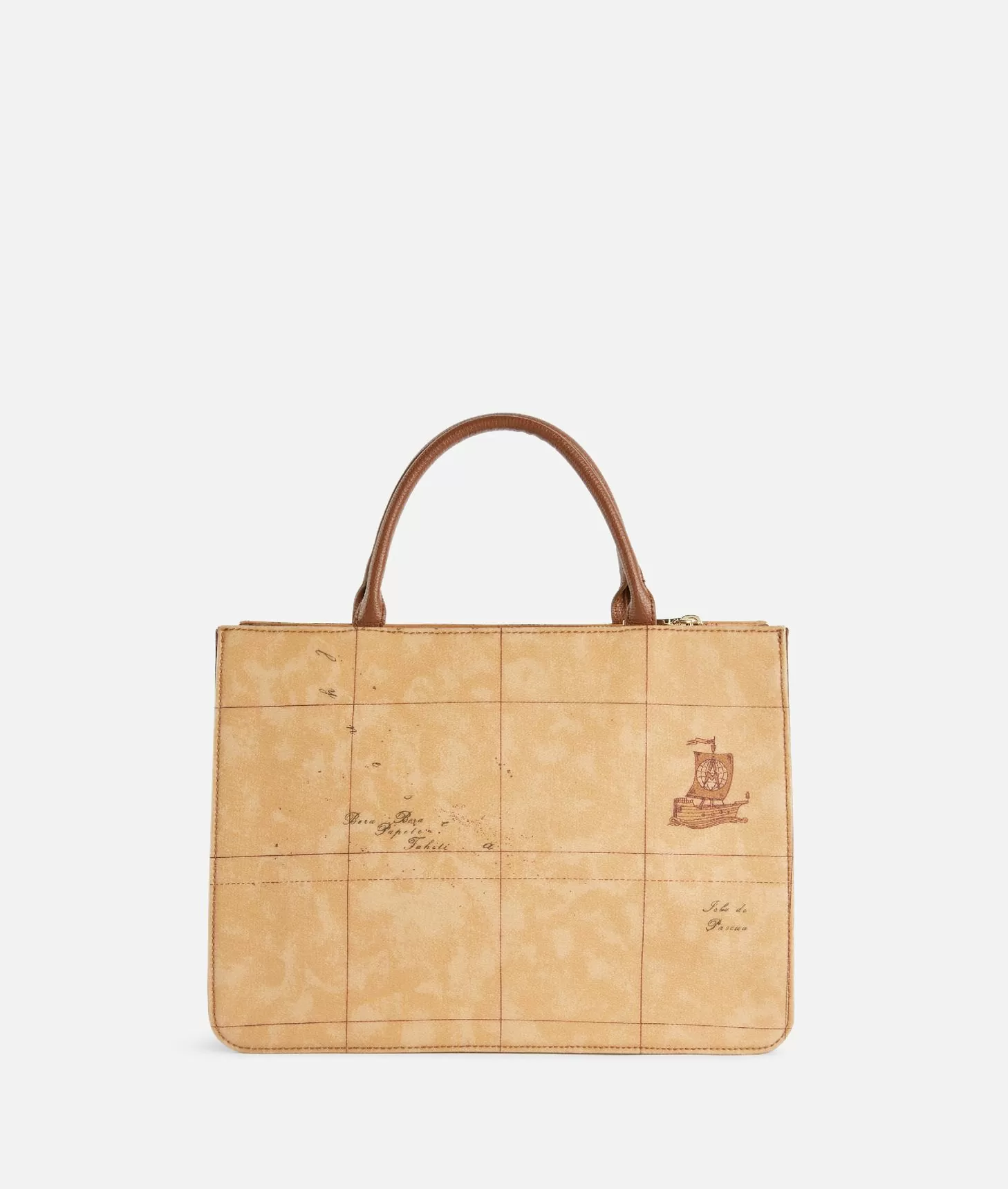Alviero martini 1a classe 3D Geo borsa a mano con tracolla Castagna Spedizione Gratuita