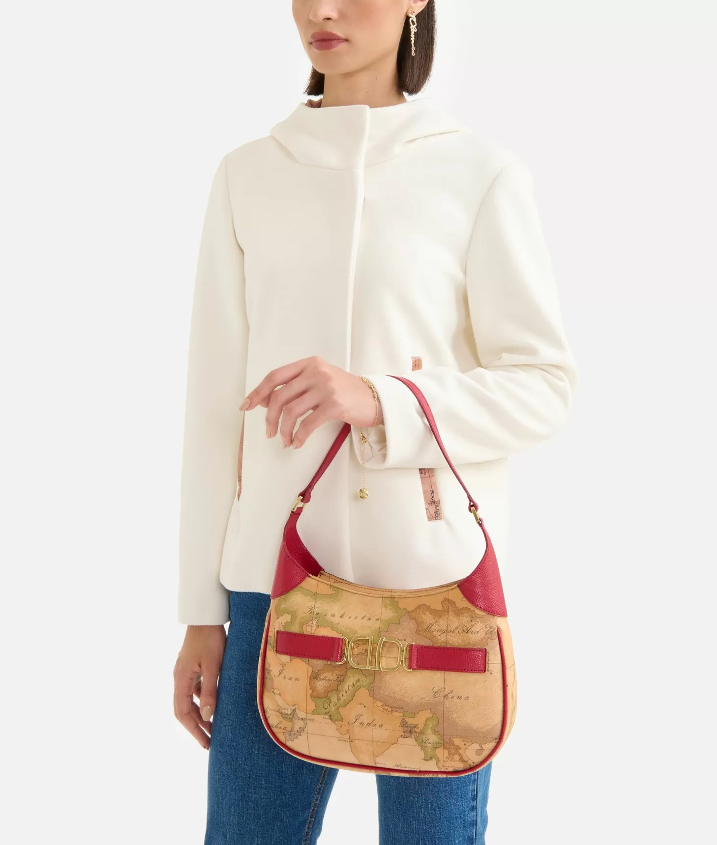 Alviero martini 1a classe 3D Geo borsa sottospalla Lampone Comprane uno, ottenene uno gratis