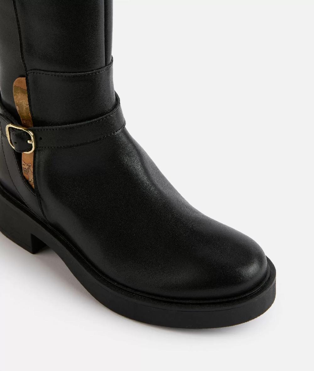 Alviero martini 1a classe Stivali in pelle liscia con cinturino Neri Shopping Online