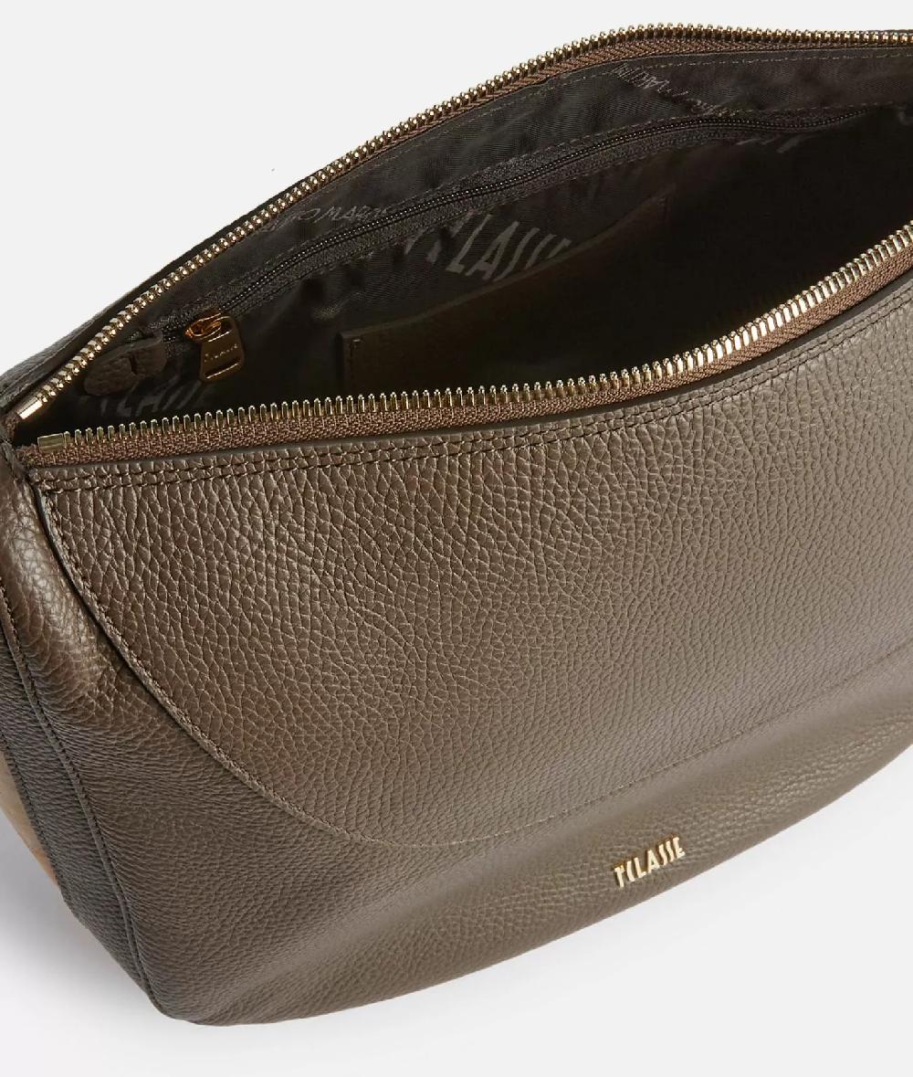 Alviero martini 1a classe Universe Leather tracolla a mezzaluna media Taupe Scuro Fino al 50% di sconto