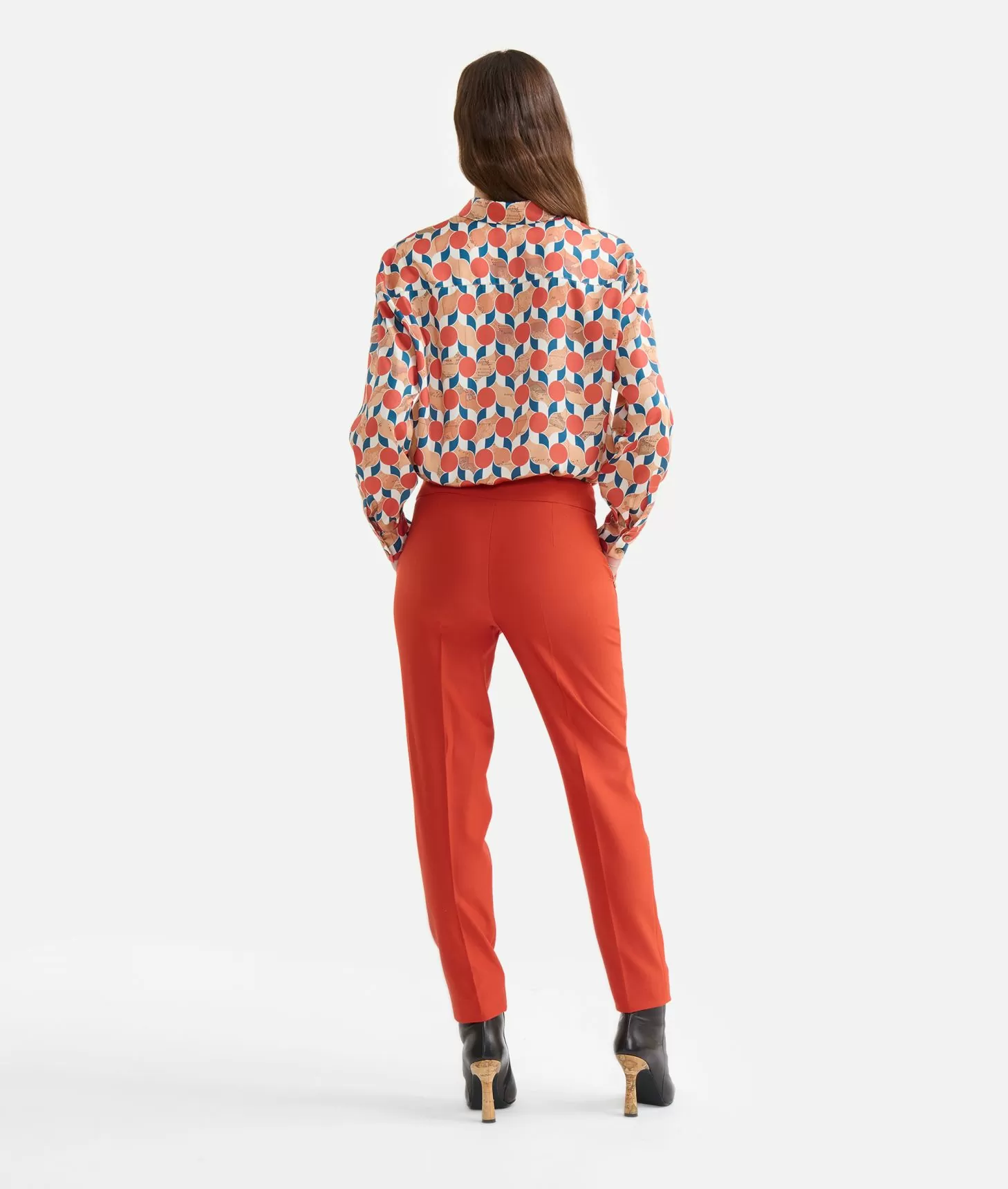 Alviero martini 1a classe Pantaloni in cavallery con fibbiette 1C Mattone Saldi